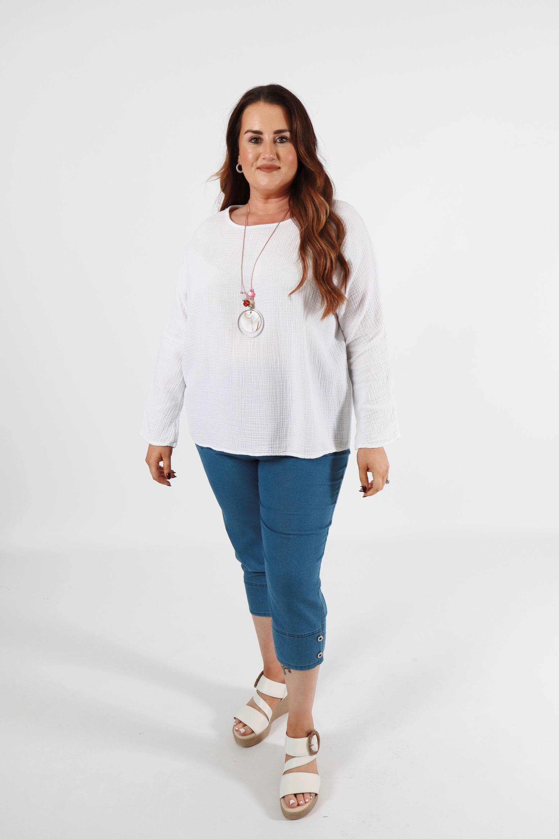 Lucie Crop Trousers Denim