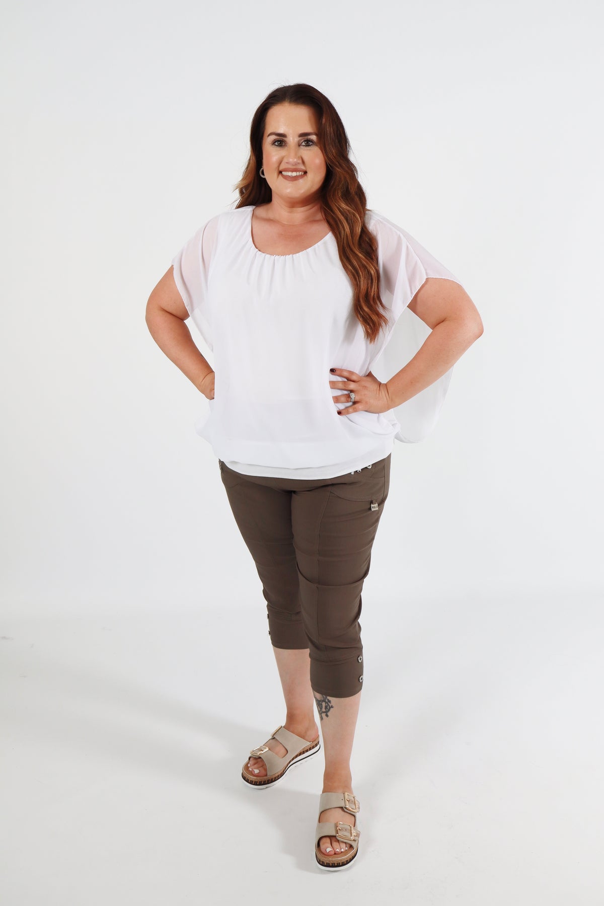 Lucie Crop Trousers Taupe