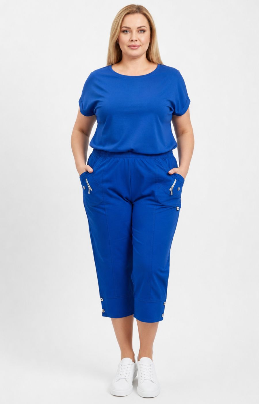 Lucie Crop Trousers in Royal Blue