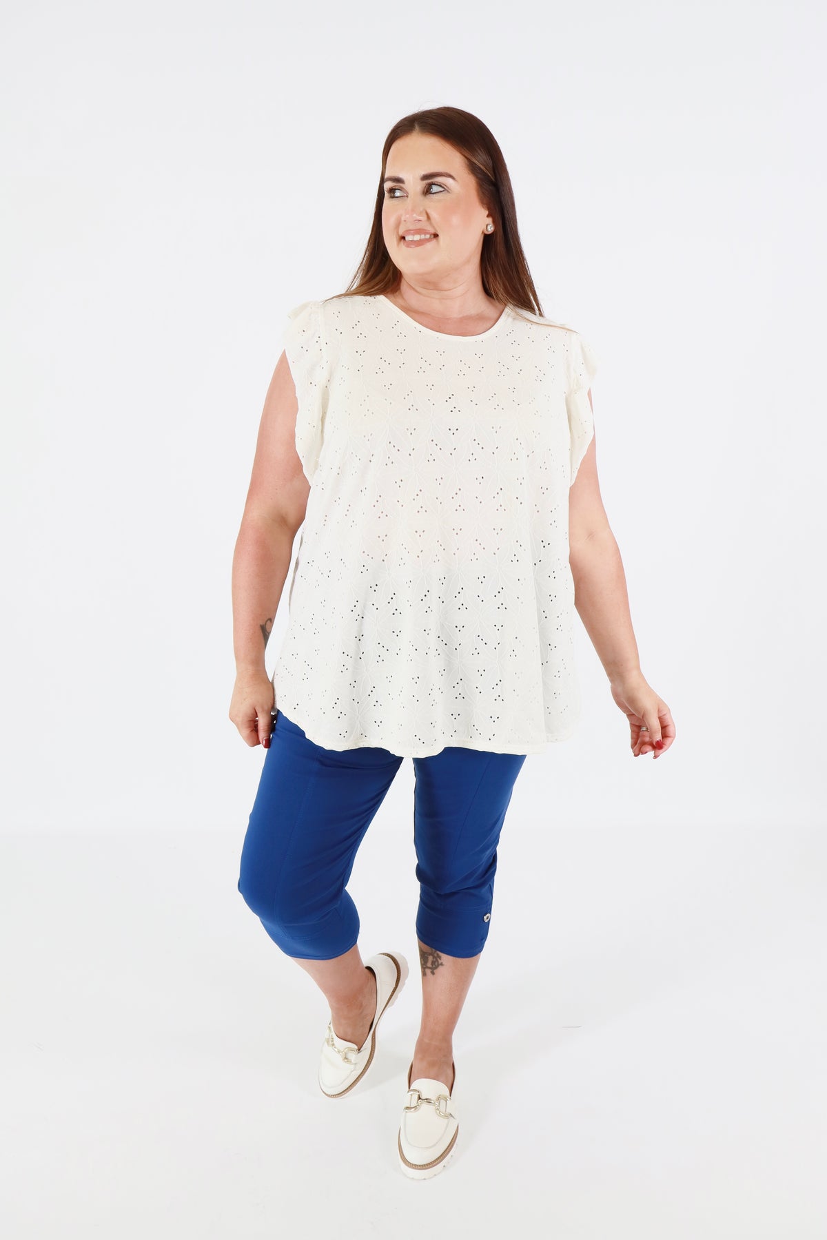 Lucie Crop Trousers in Royal Blue