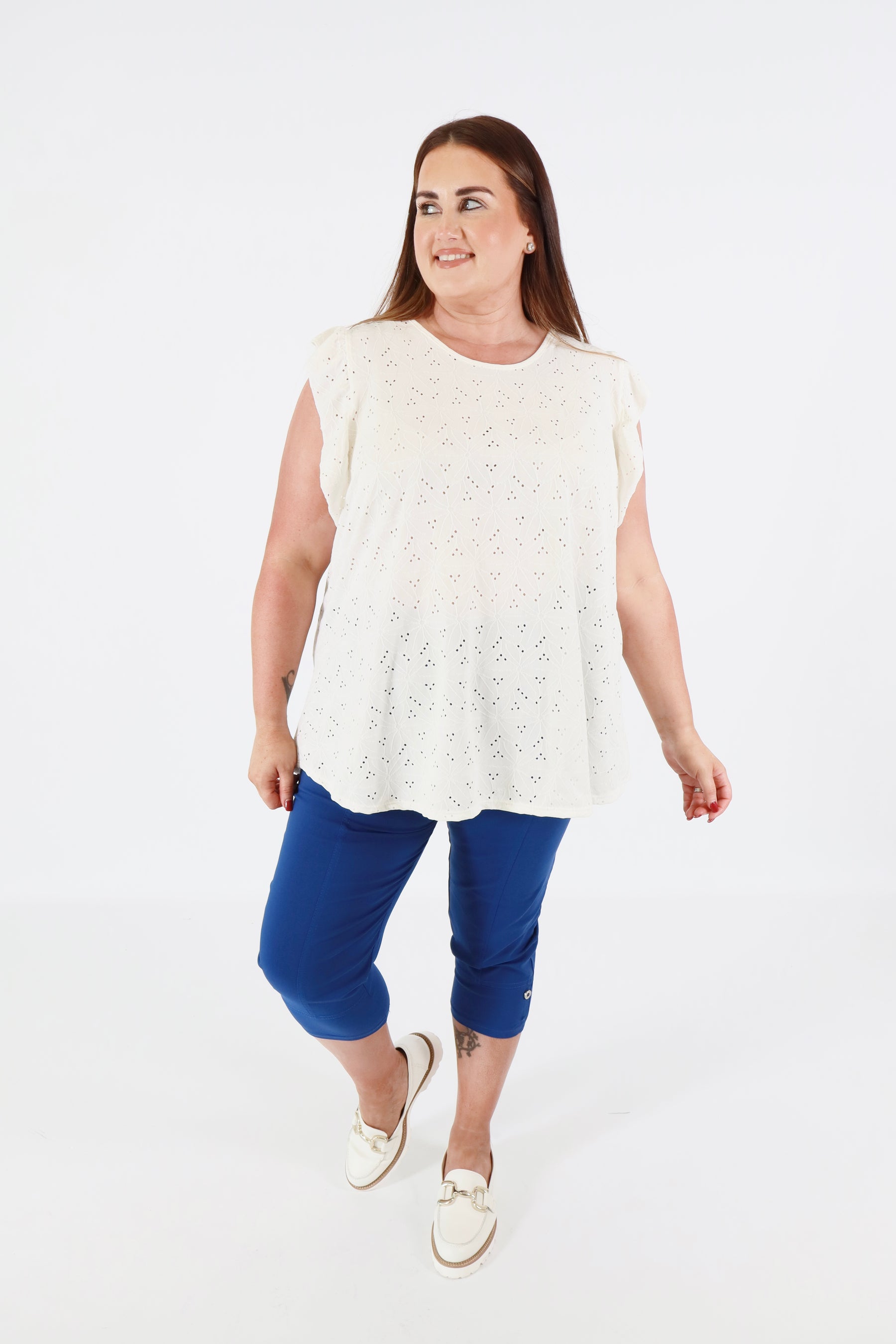 Lucie Crop Trousers in Royal Blue