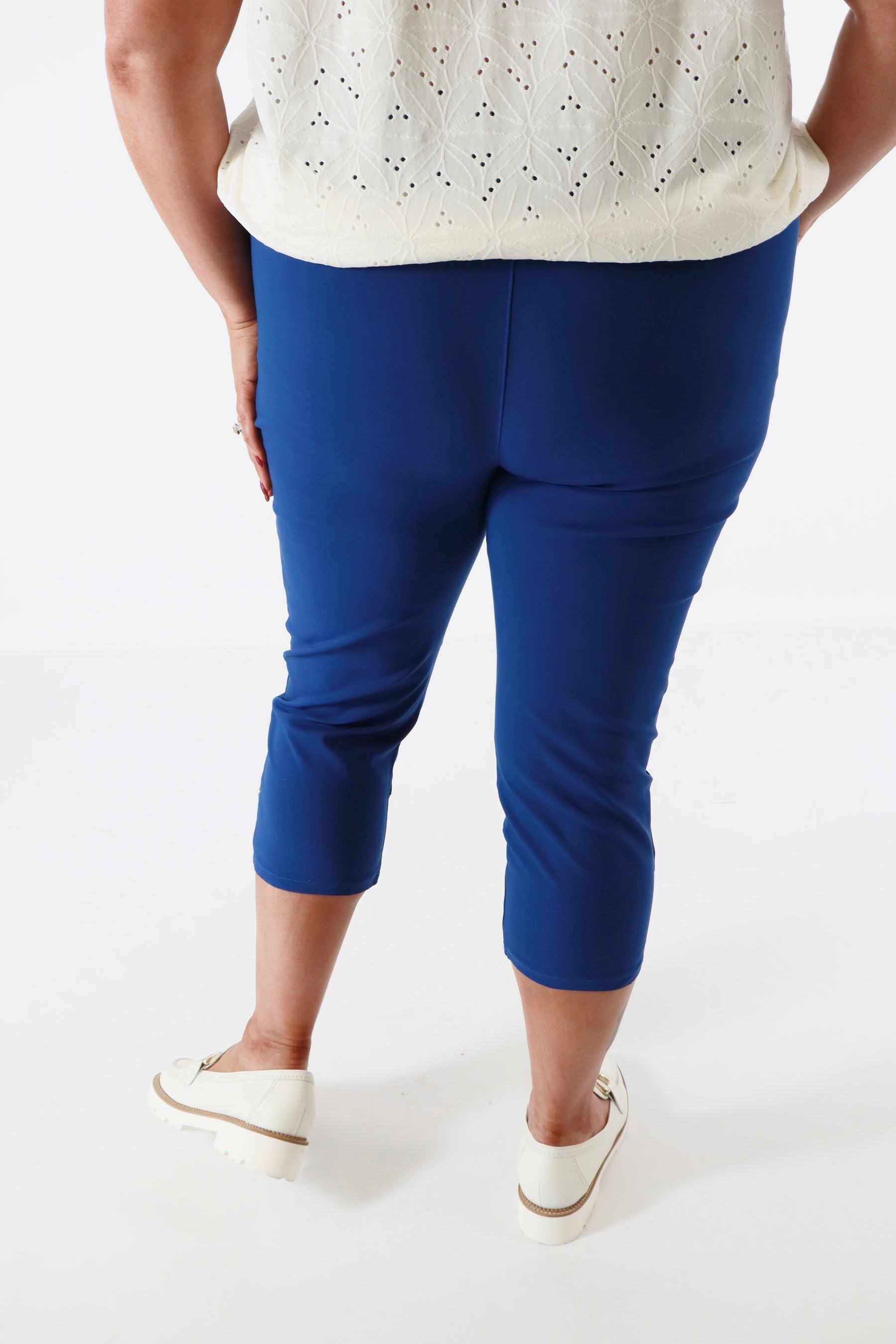 Lucie Crop Trousers in Royal Blue