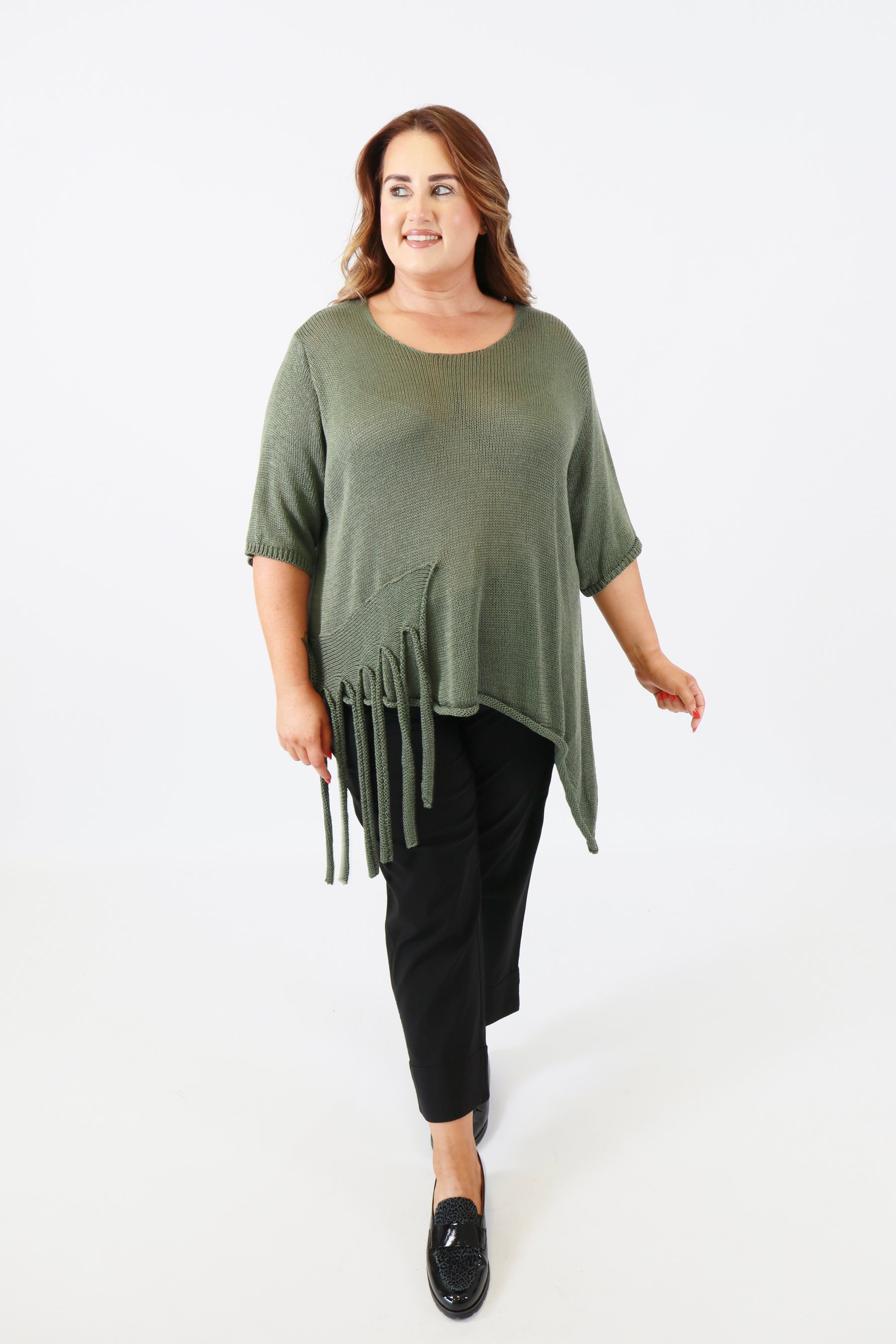 Lydia Knit Top in Green