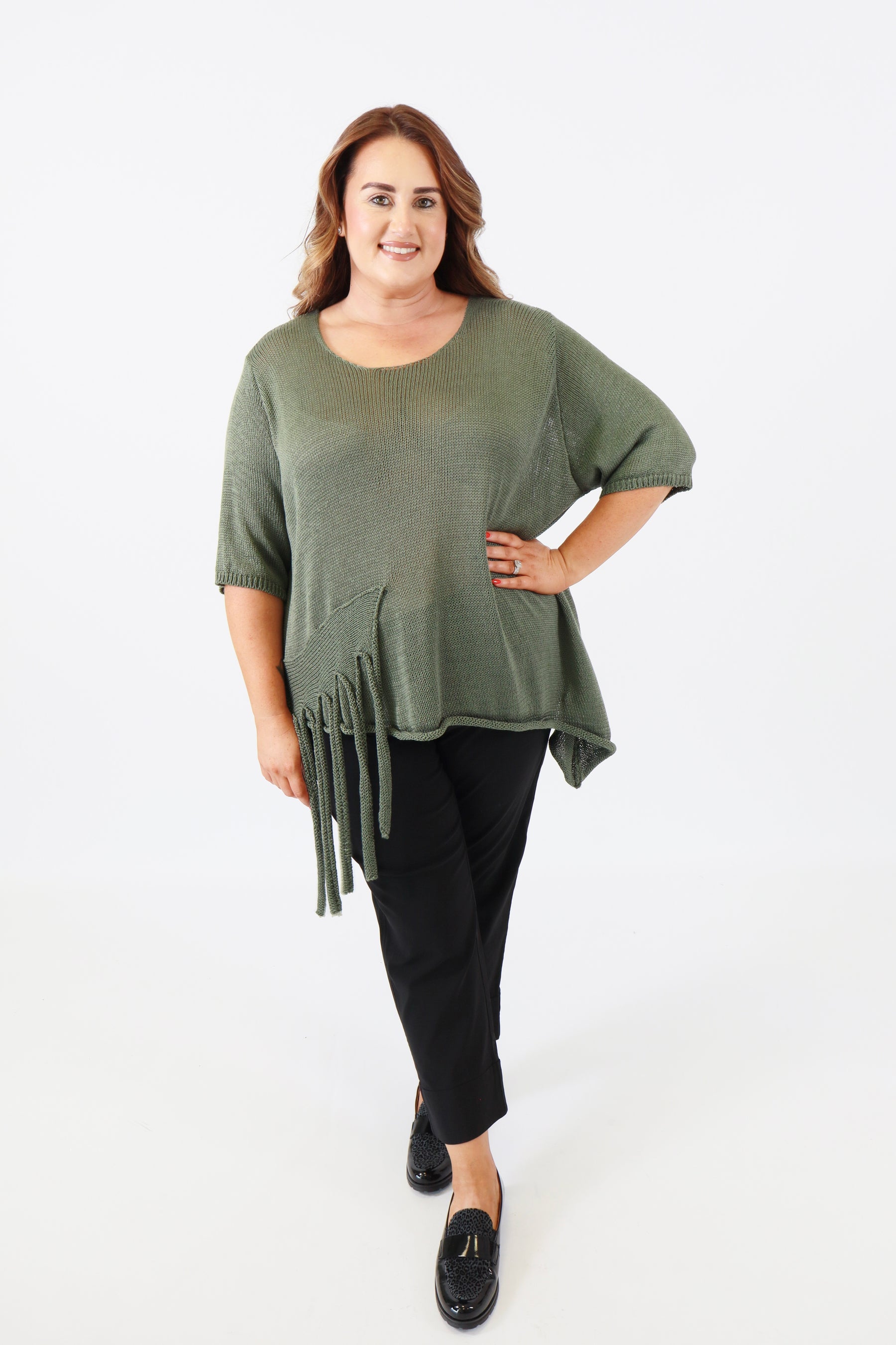 Lydia Knit Top in Green