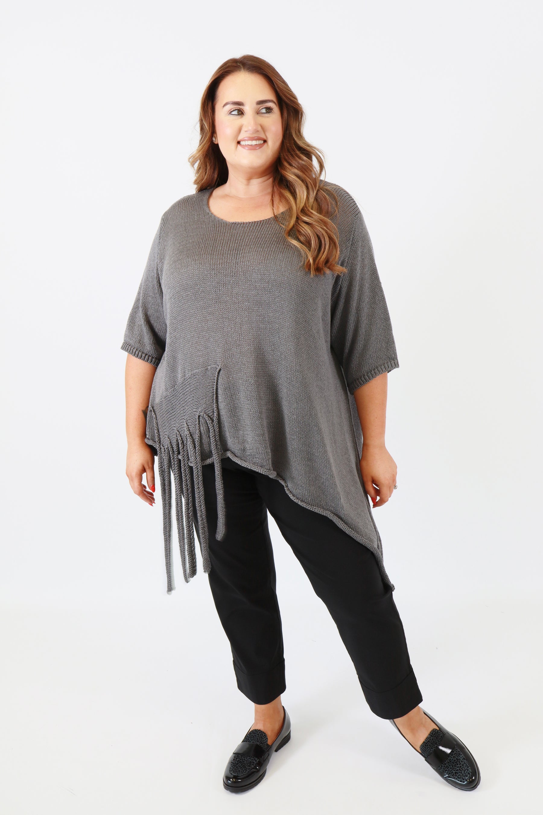 Lydia Knit Top in Grey