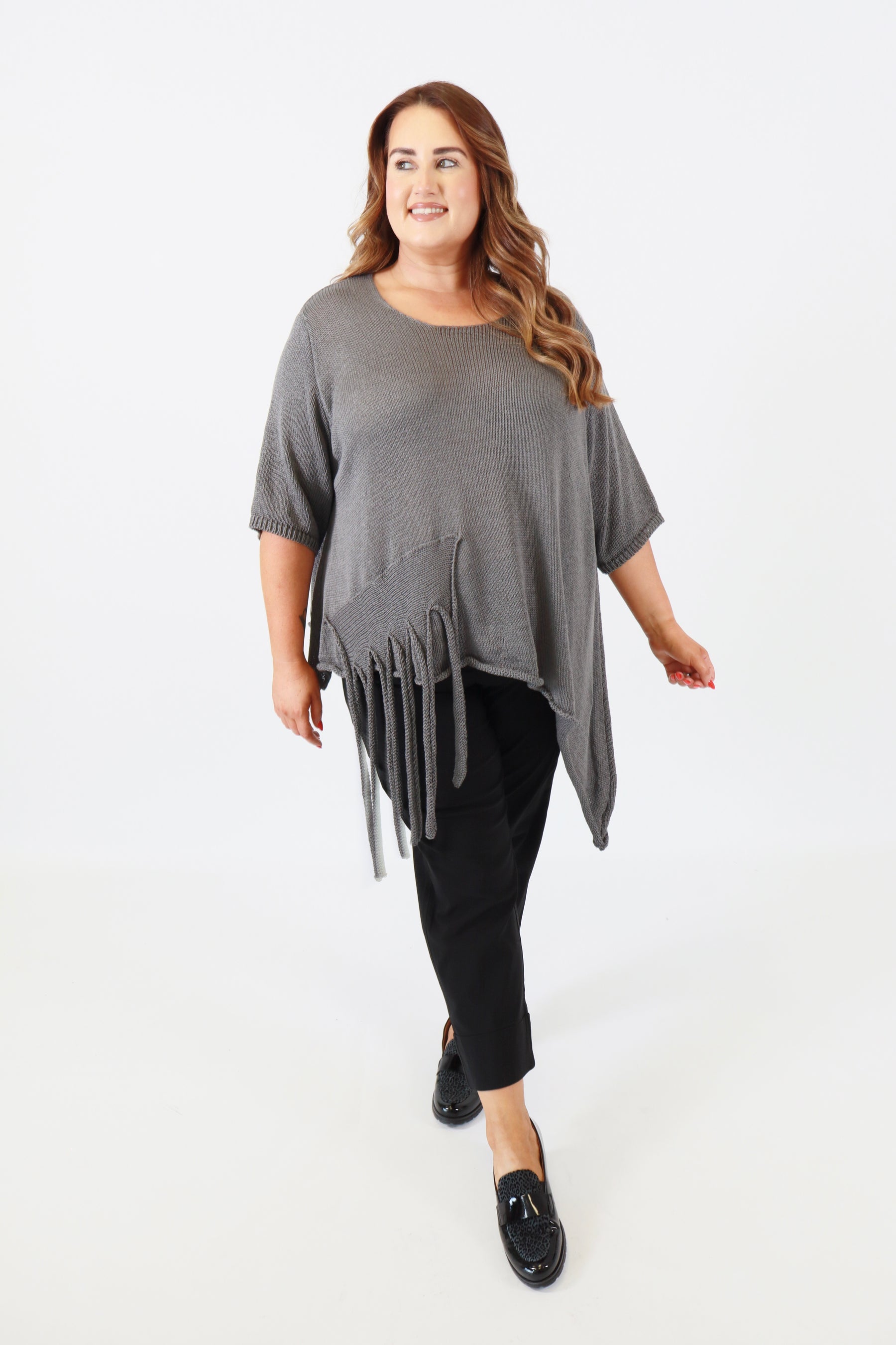 Lydia Knit Top in Grey