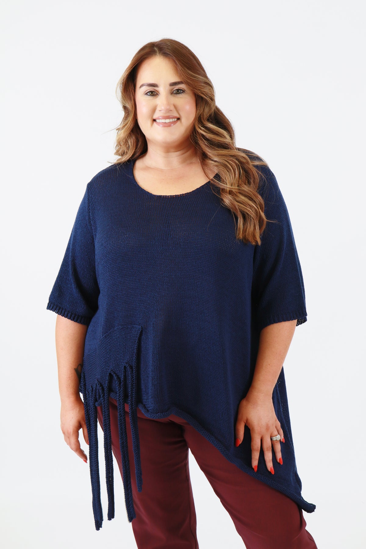 Lydia Knit Top in Navy