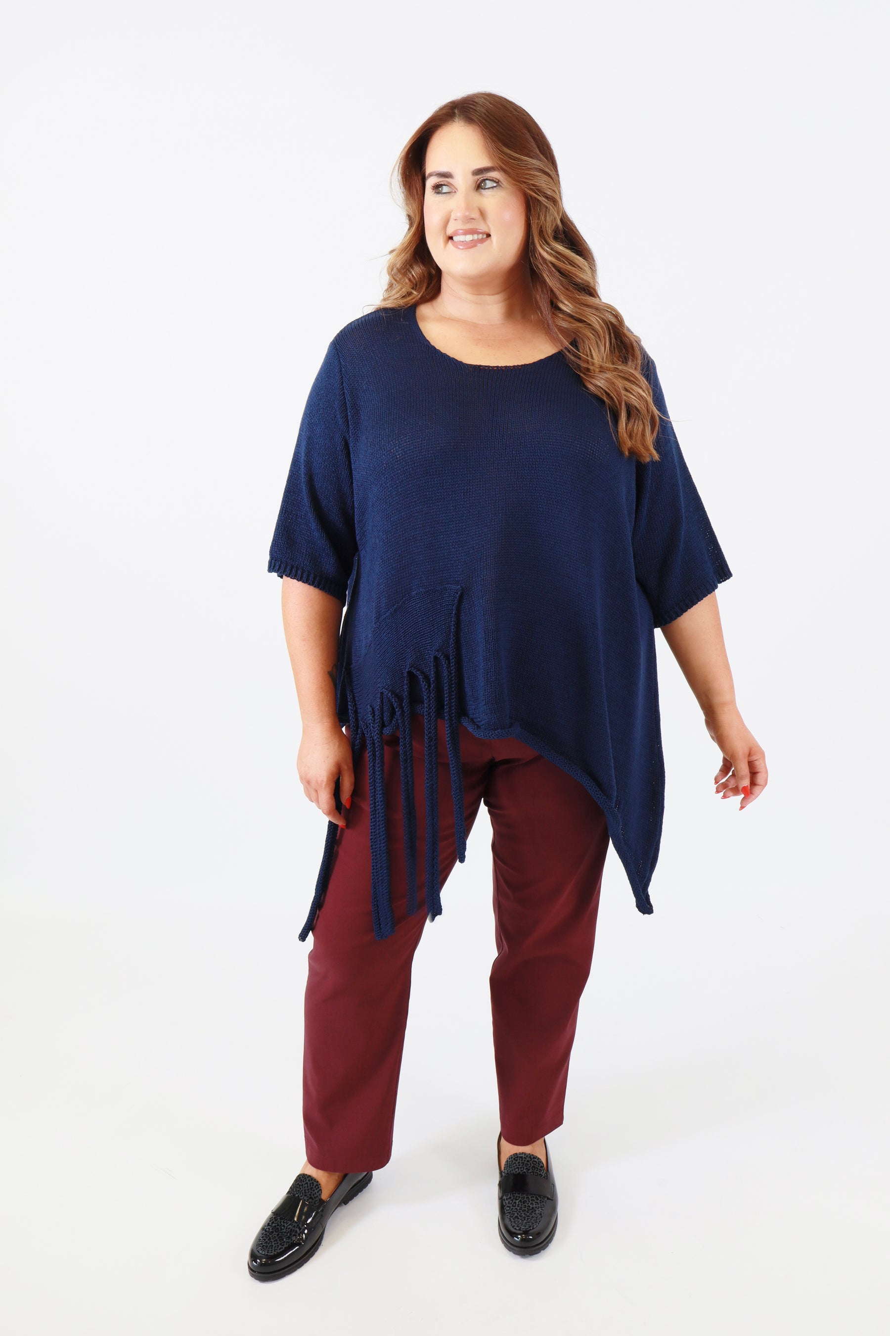 Lydia Knit Top in Navy