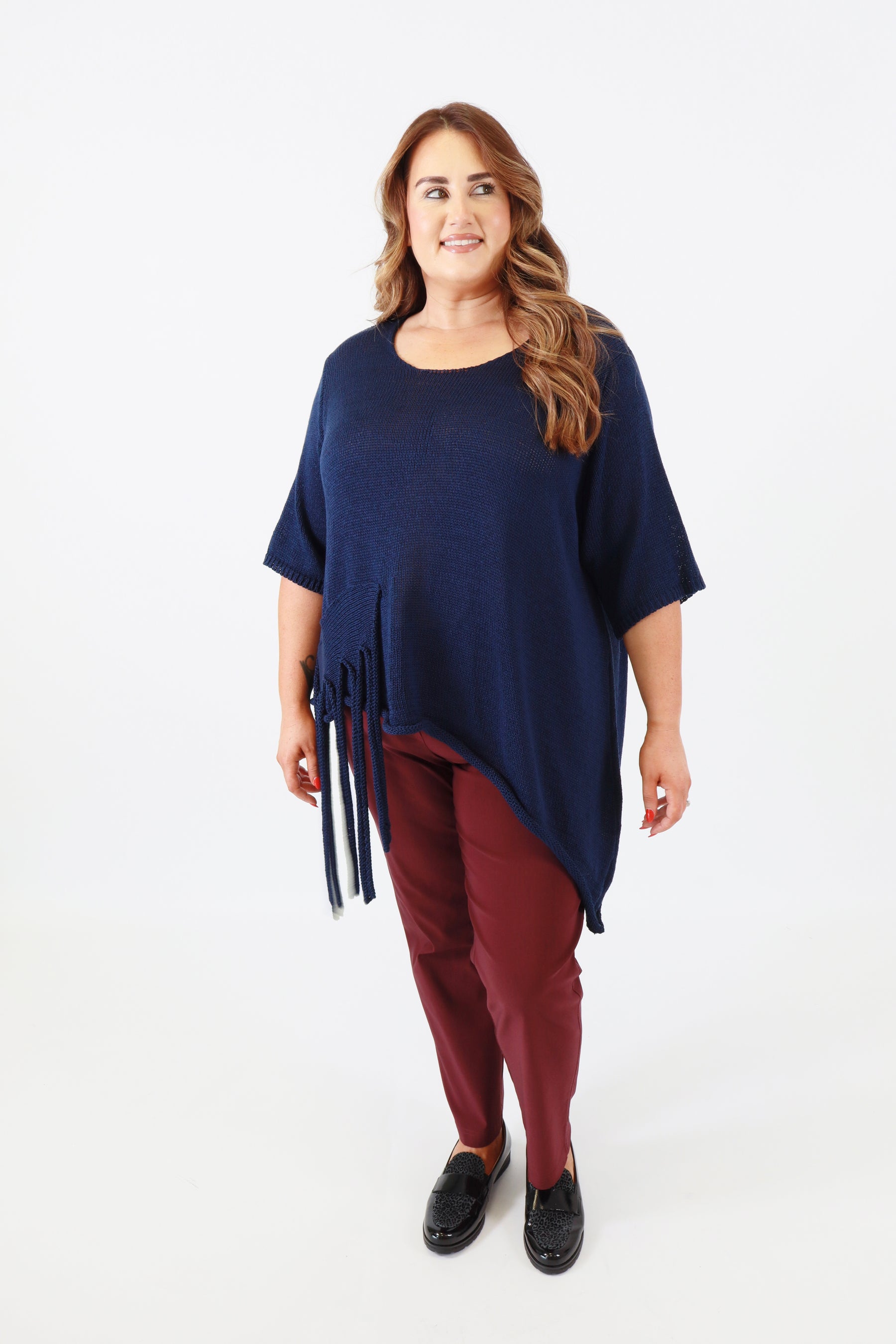 Lydia Knit Top in Navy