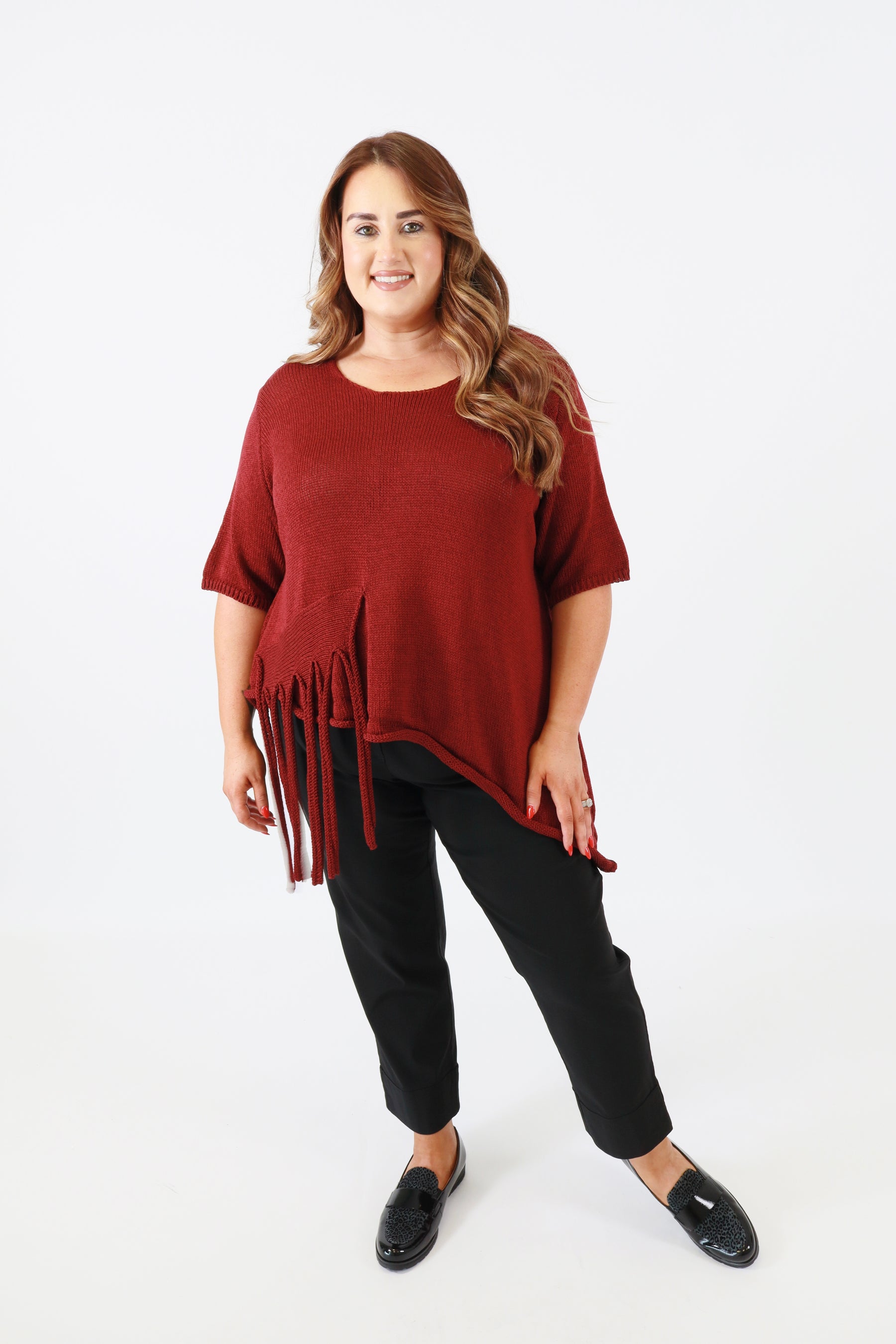 Lydia Knit Top in Wine