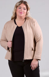 Magna Jacquard Jacket in Beige