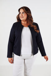 Magna Jacquard Jacket in Navy