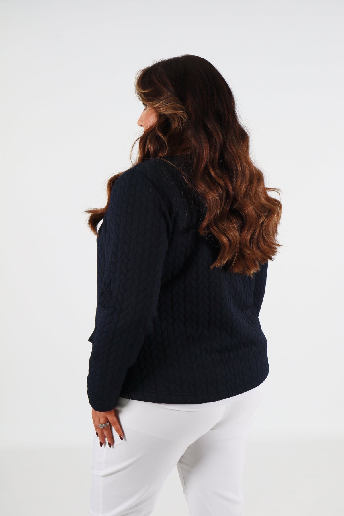 Magna Jacquard Jacket in Navy