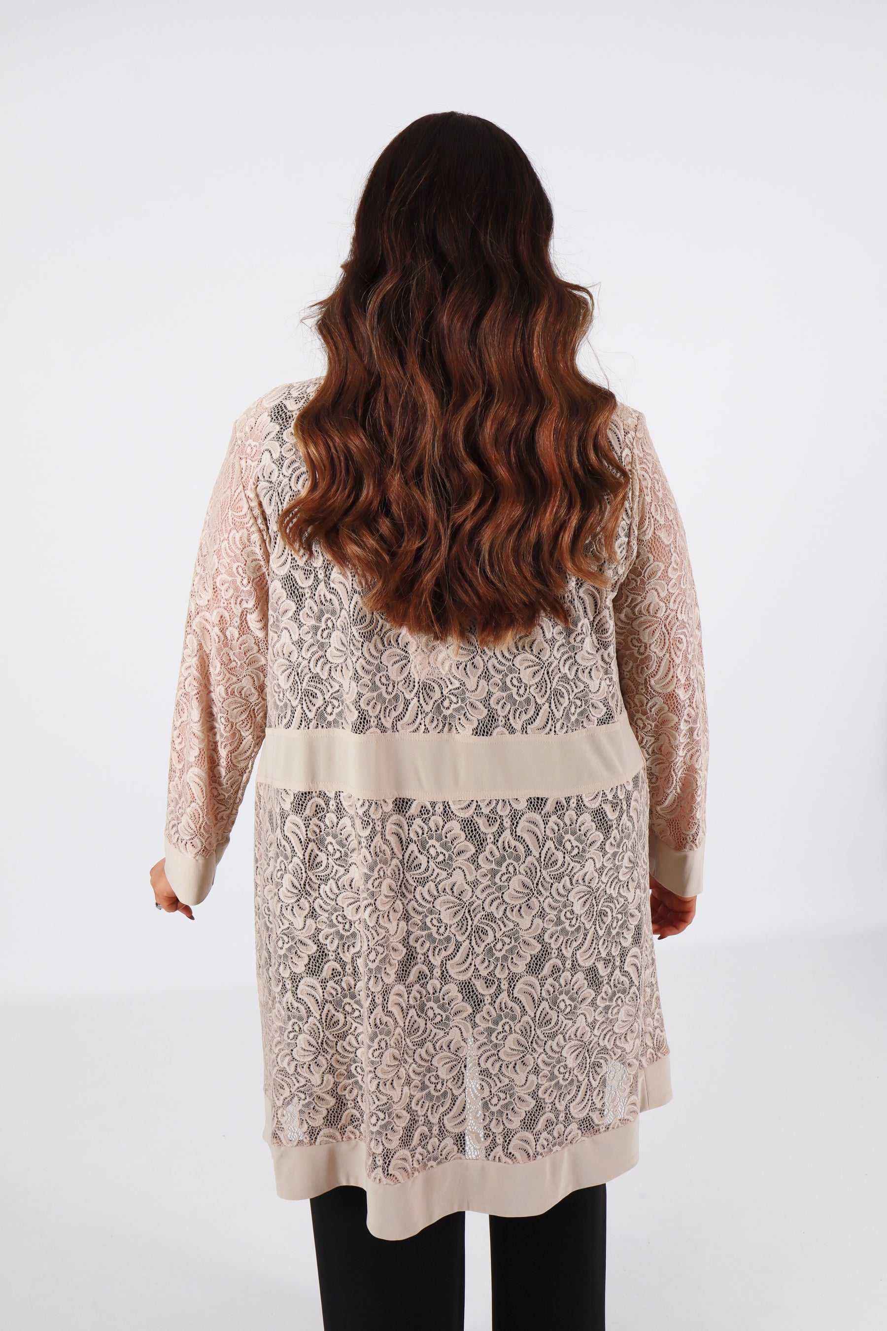 Magna Lace Cardigan in Beige