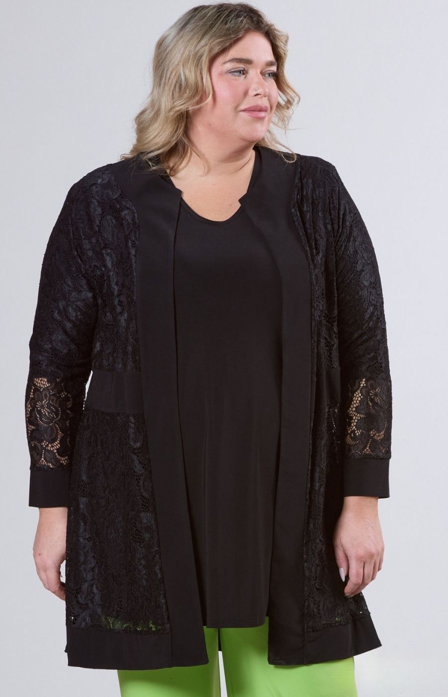 Magna Lace Cardigan in Black