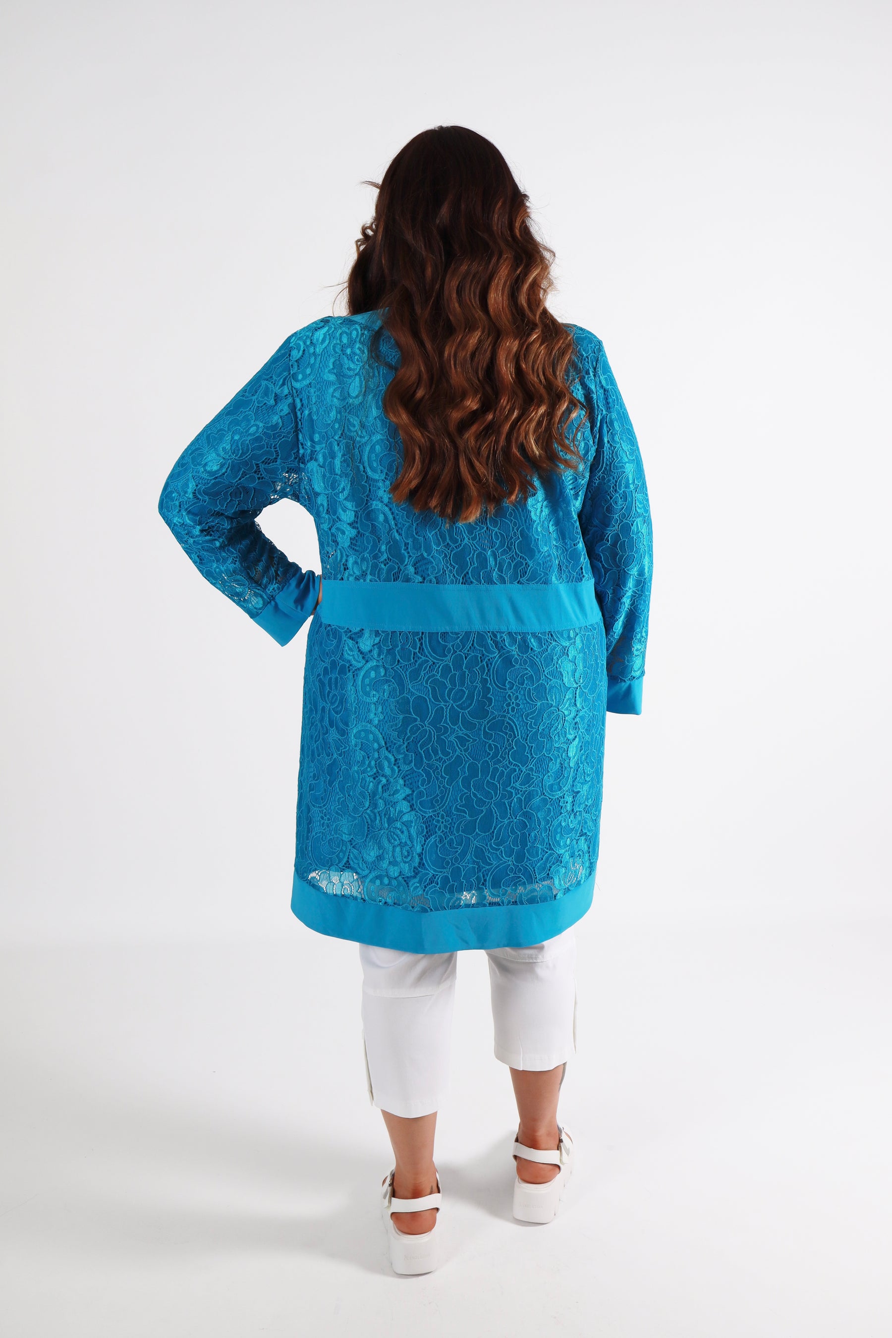Magna Lace Cardigan in Turquoise
