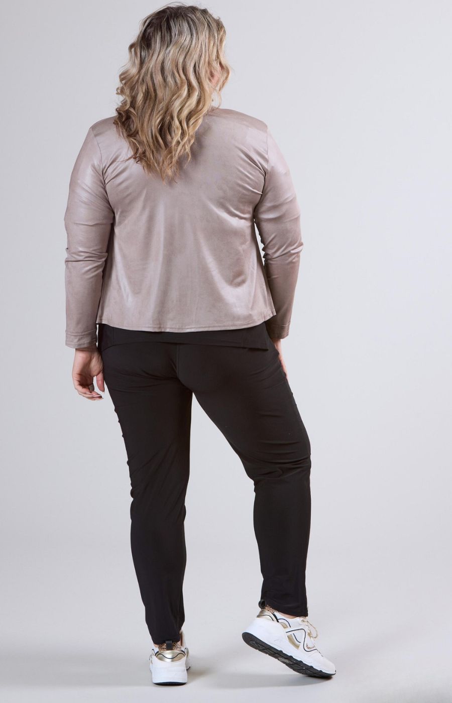 Magna Leather Look Jacket in Taupe