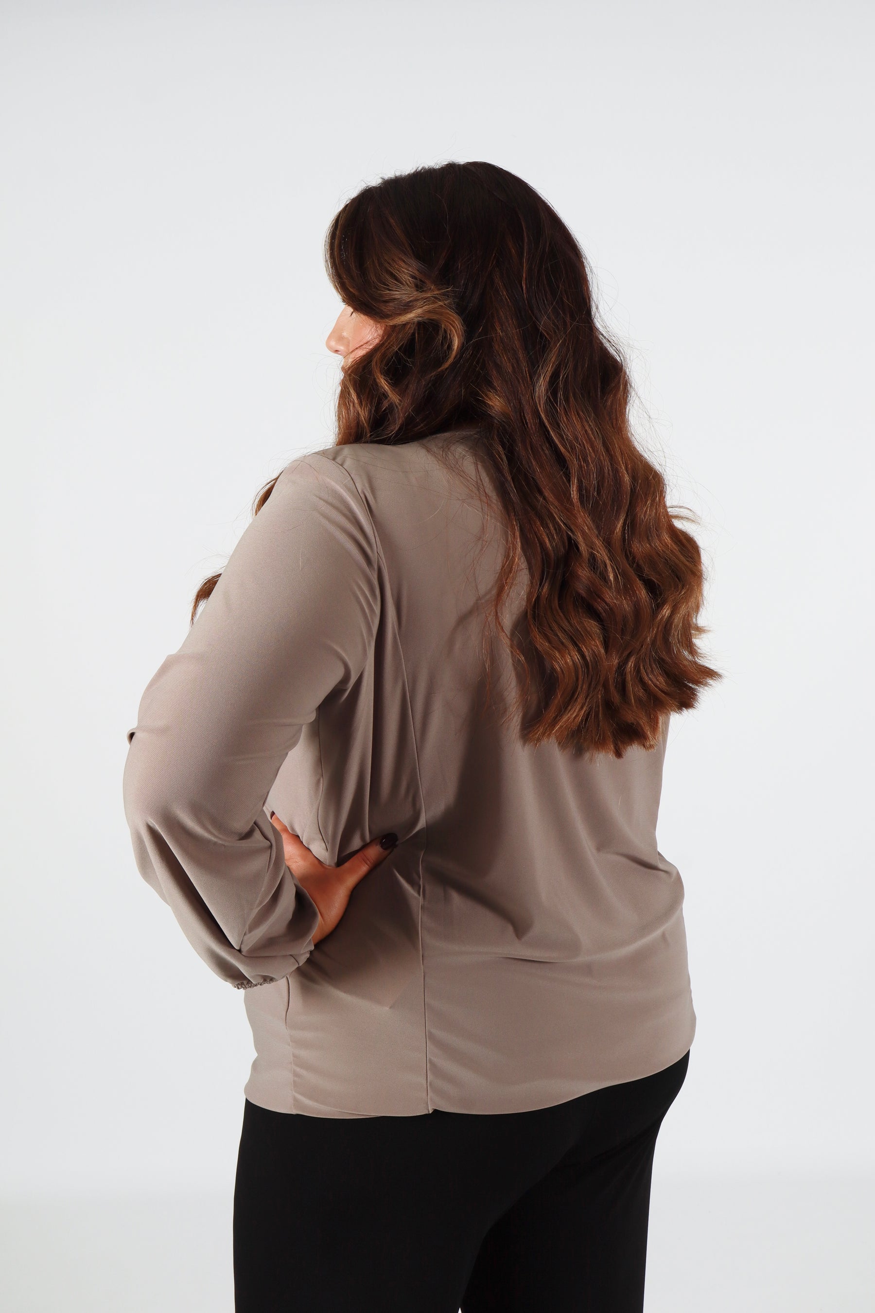 Magna Pleated Blouse in Sand