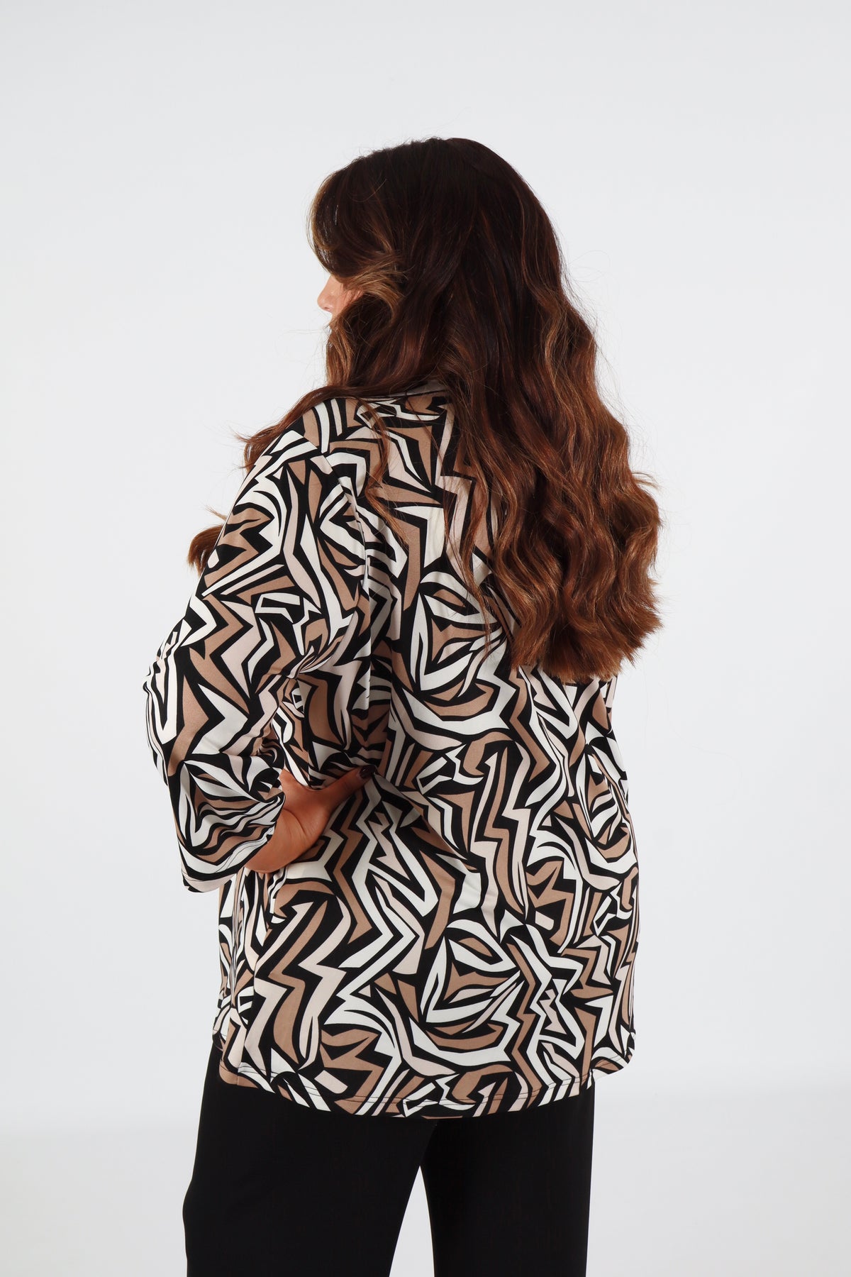 Magna Print Blouse in Tan