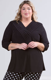 Magna V-Neck Blouse in Black