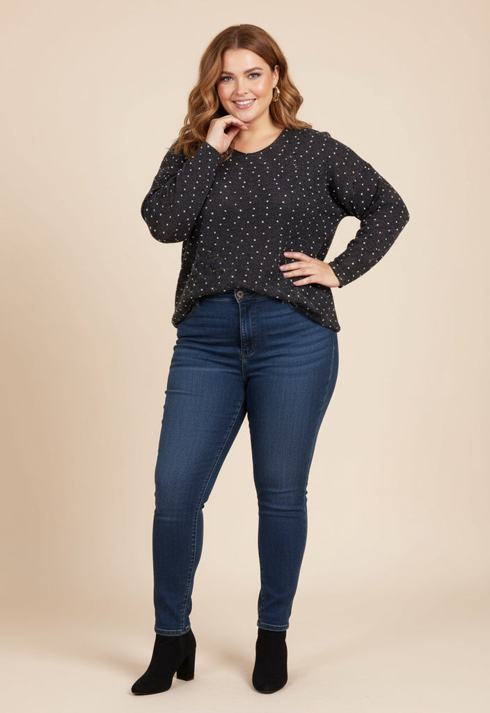 Maria Knit Top in Grey