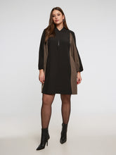 Mat Black/Brown Zip Dress
