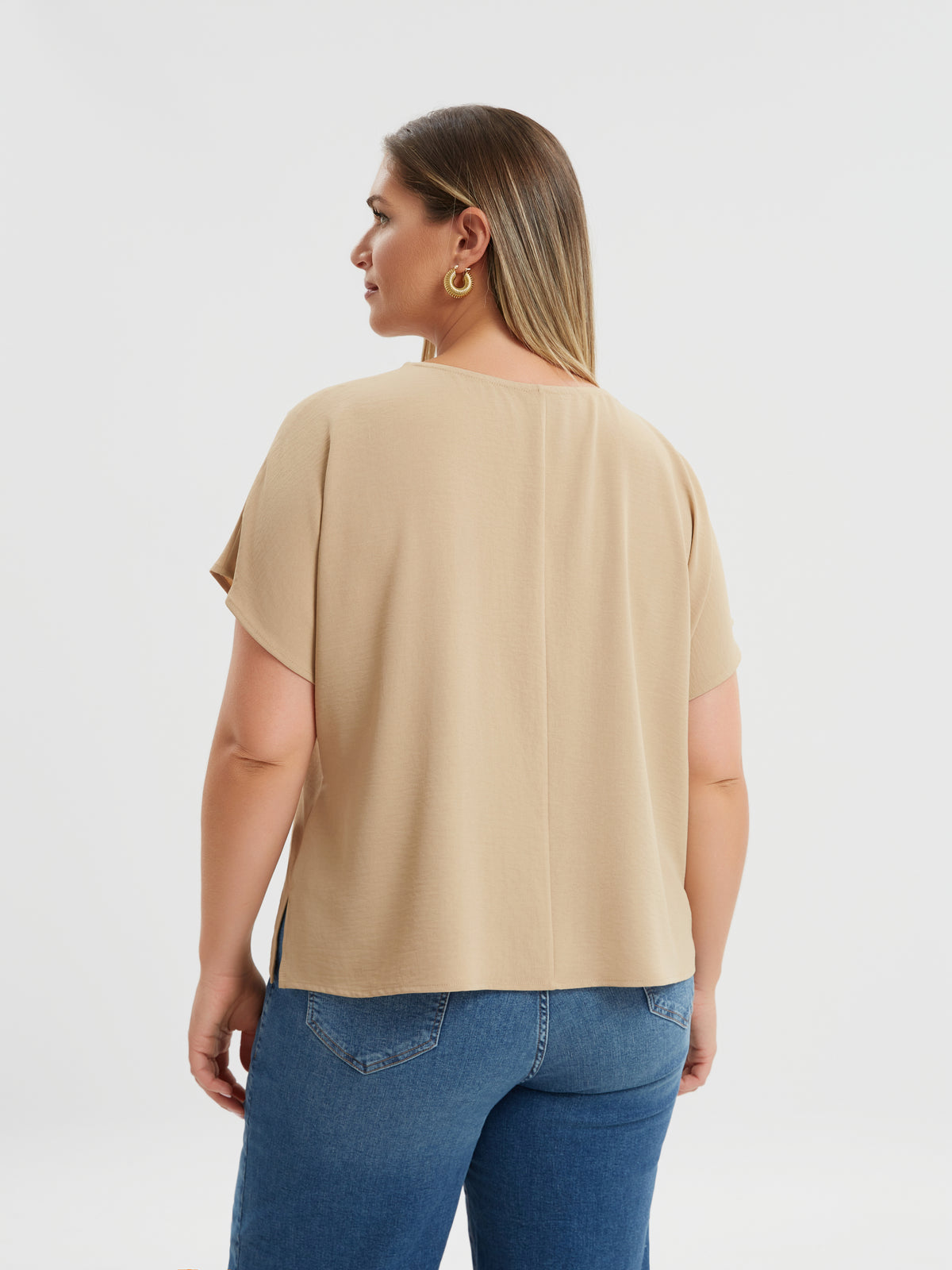 Mat Blouse in Beige