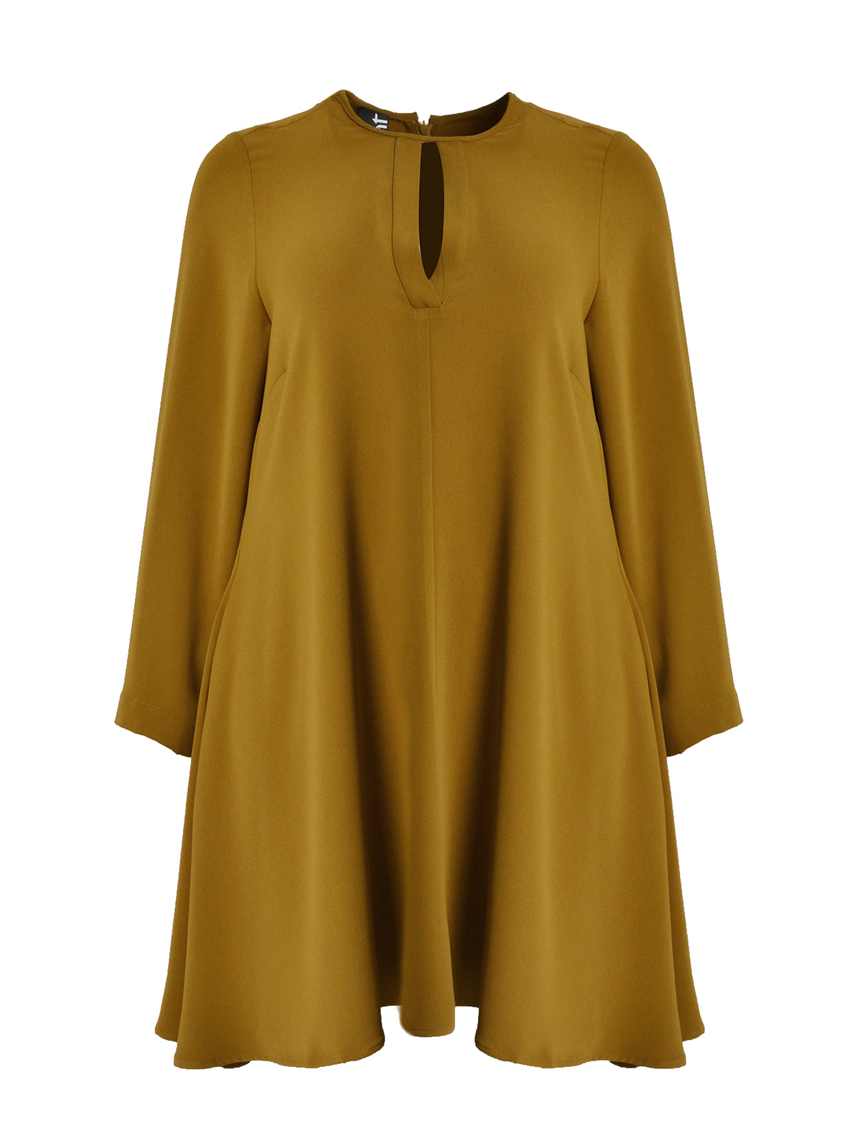 Mat Long Slit Sleeve Dress in Dark Yellow