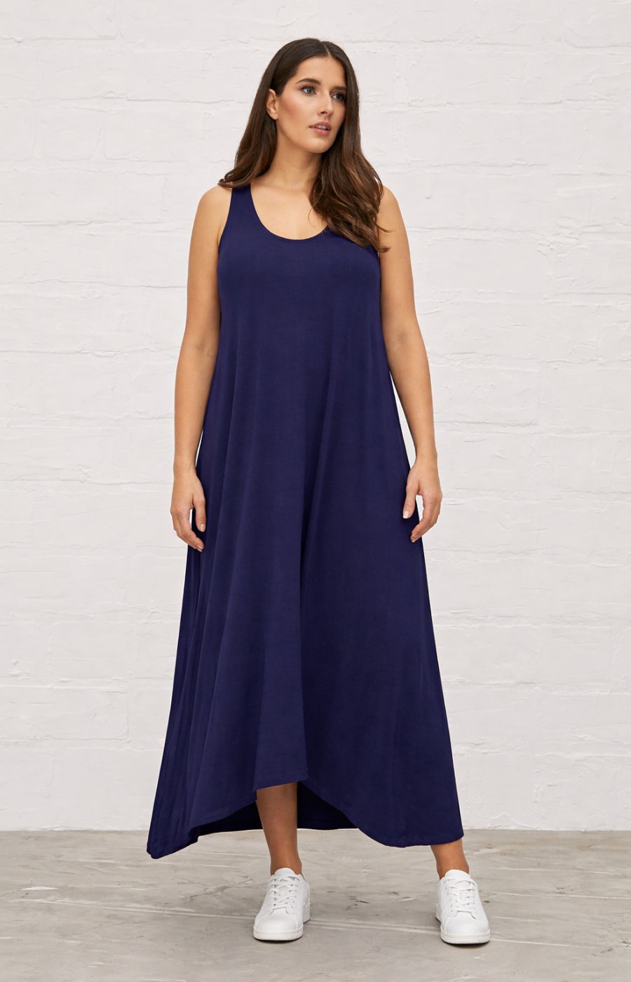 Mat Maxi Dress in Navy