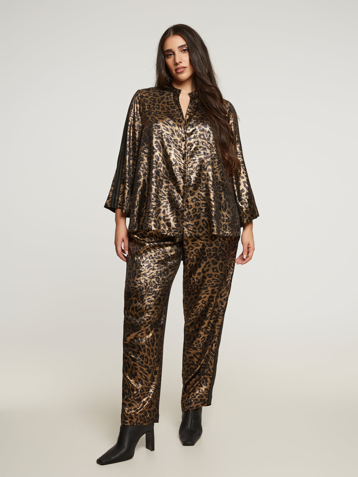 Mat Shirt in Gold Leopard Print