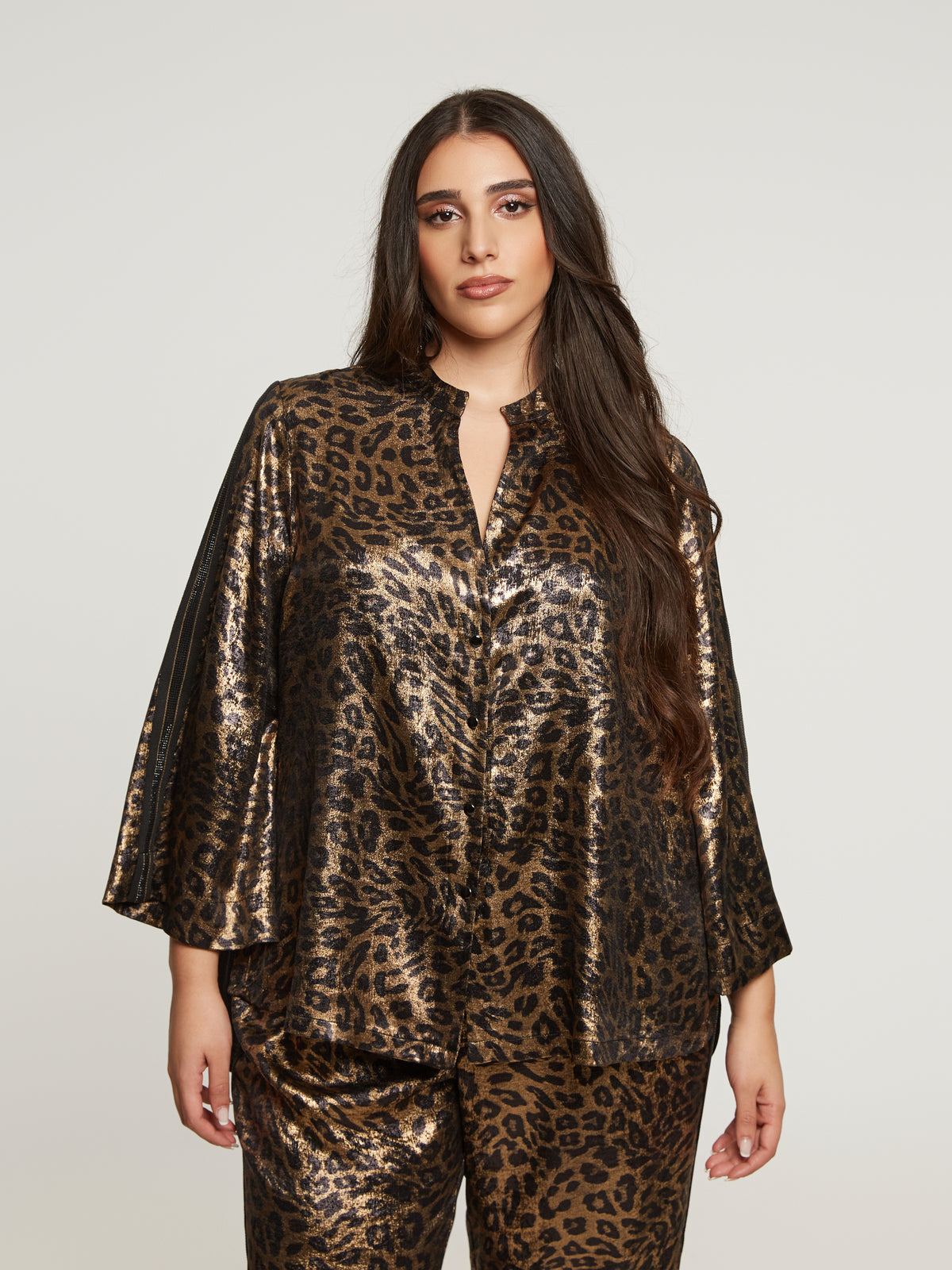 Mat Shirt in Gold Leopard Print