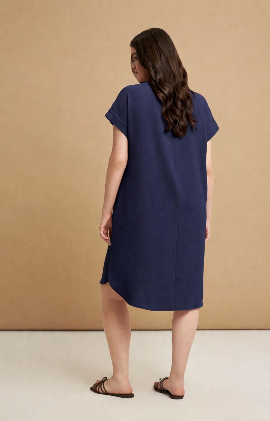 Mat Short Dress in Navy