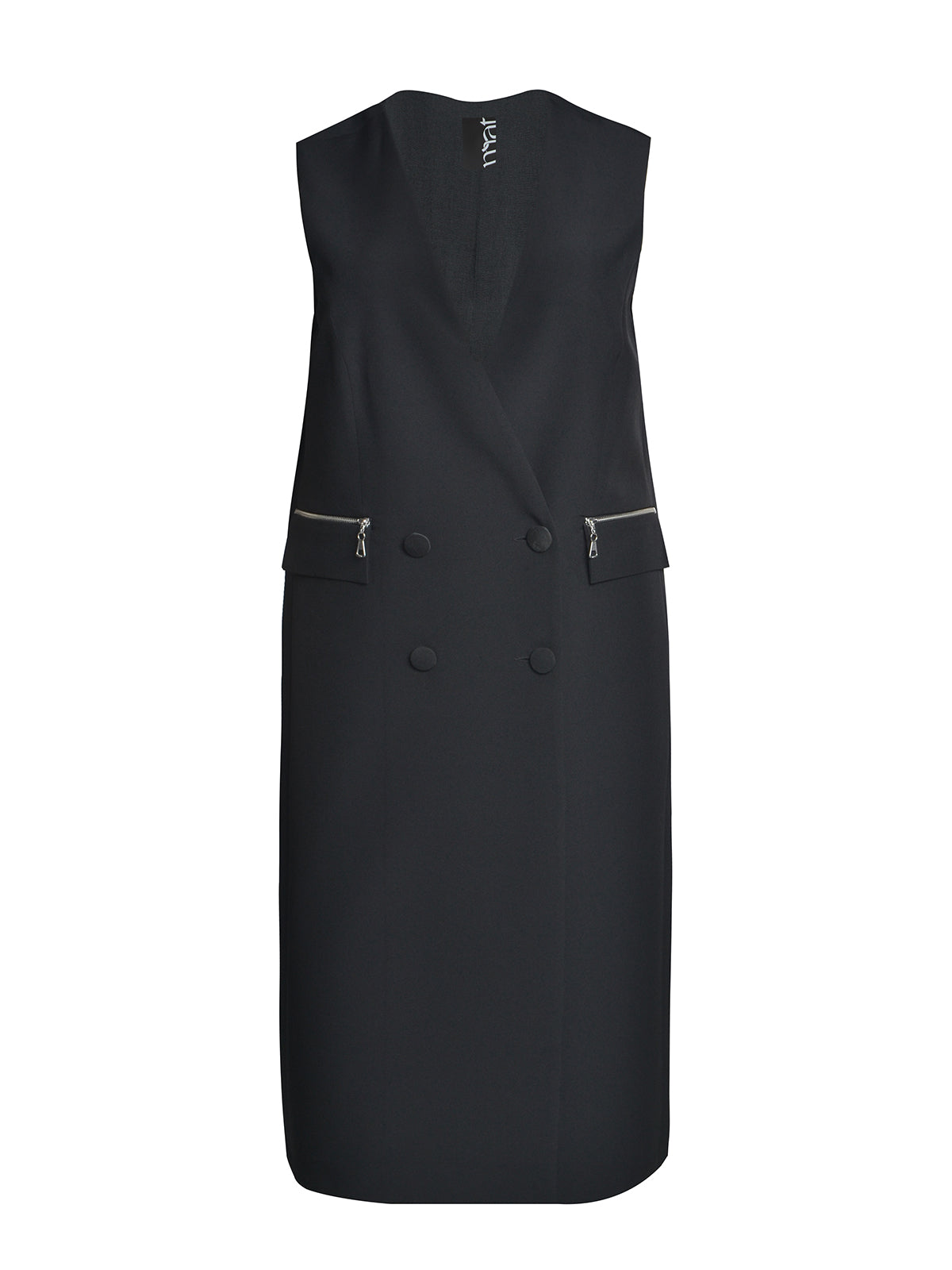 Mat Waistcoat Dress in Black