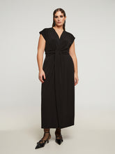 Mat Wrap Look Dress in Black