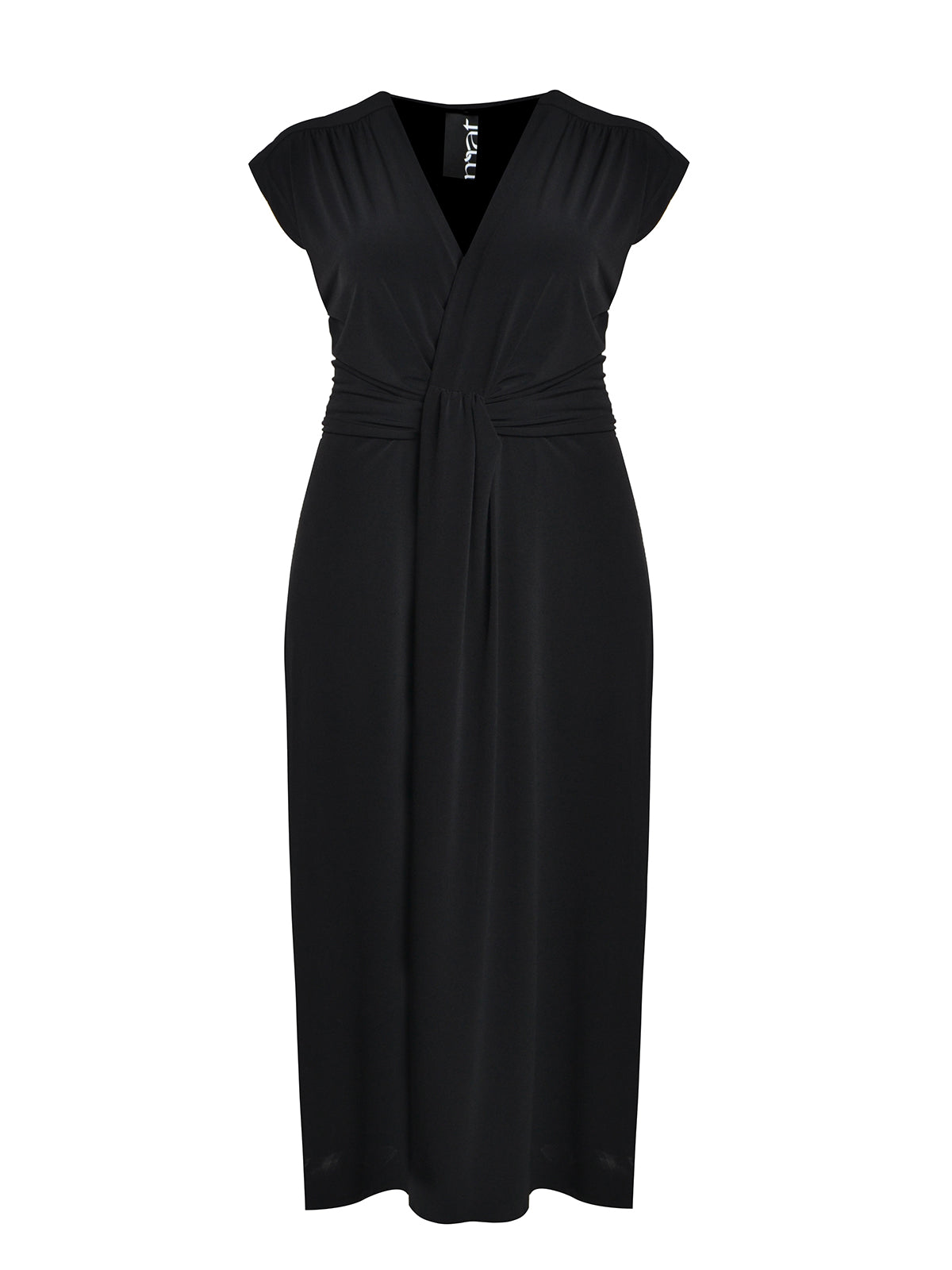 Mat Wrap Look Dress in Black