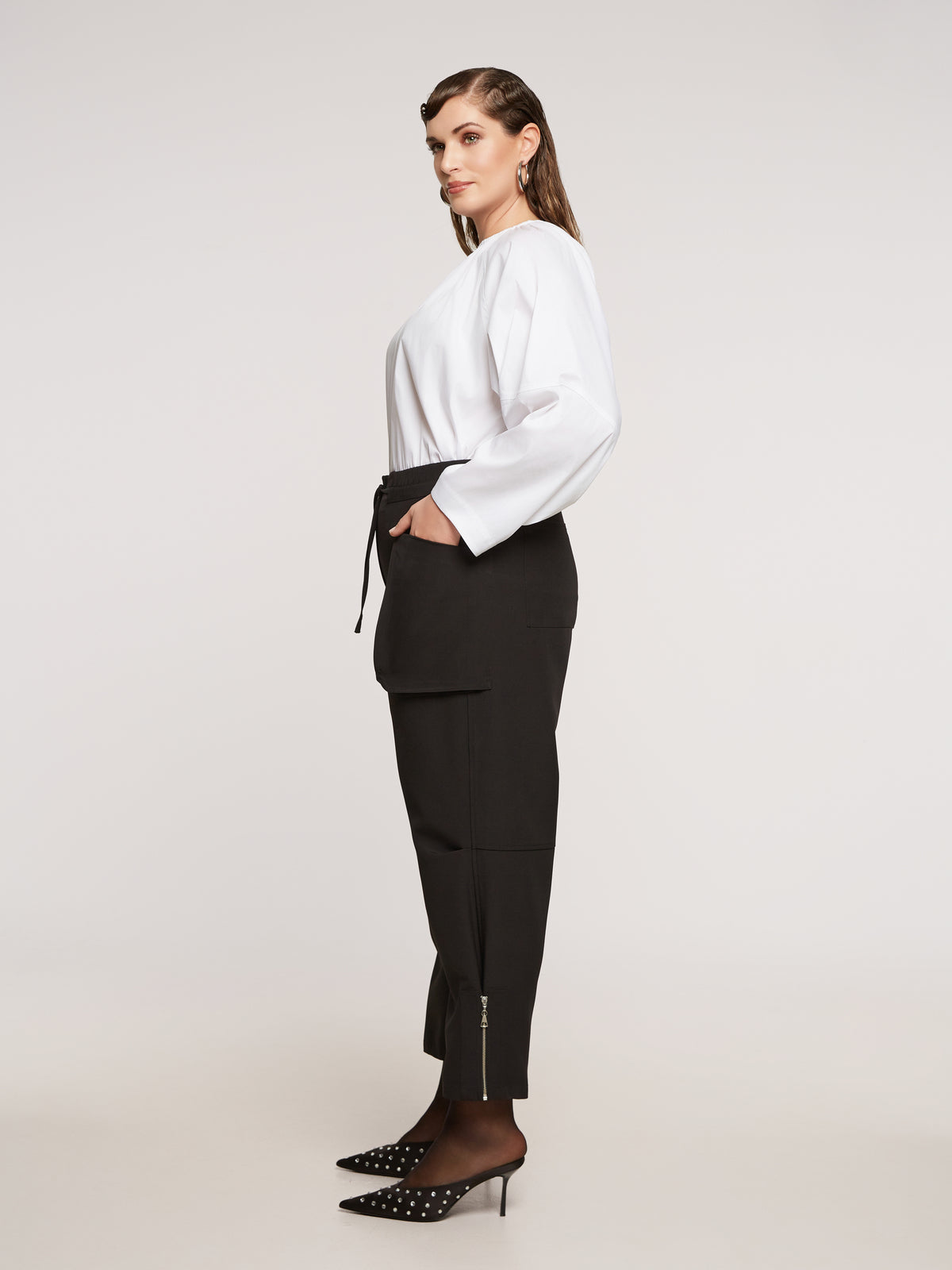 Mat Zip Trousers in Black