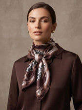Megan Silk Scarf in Brown