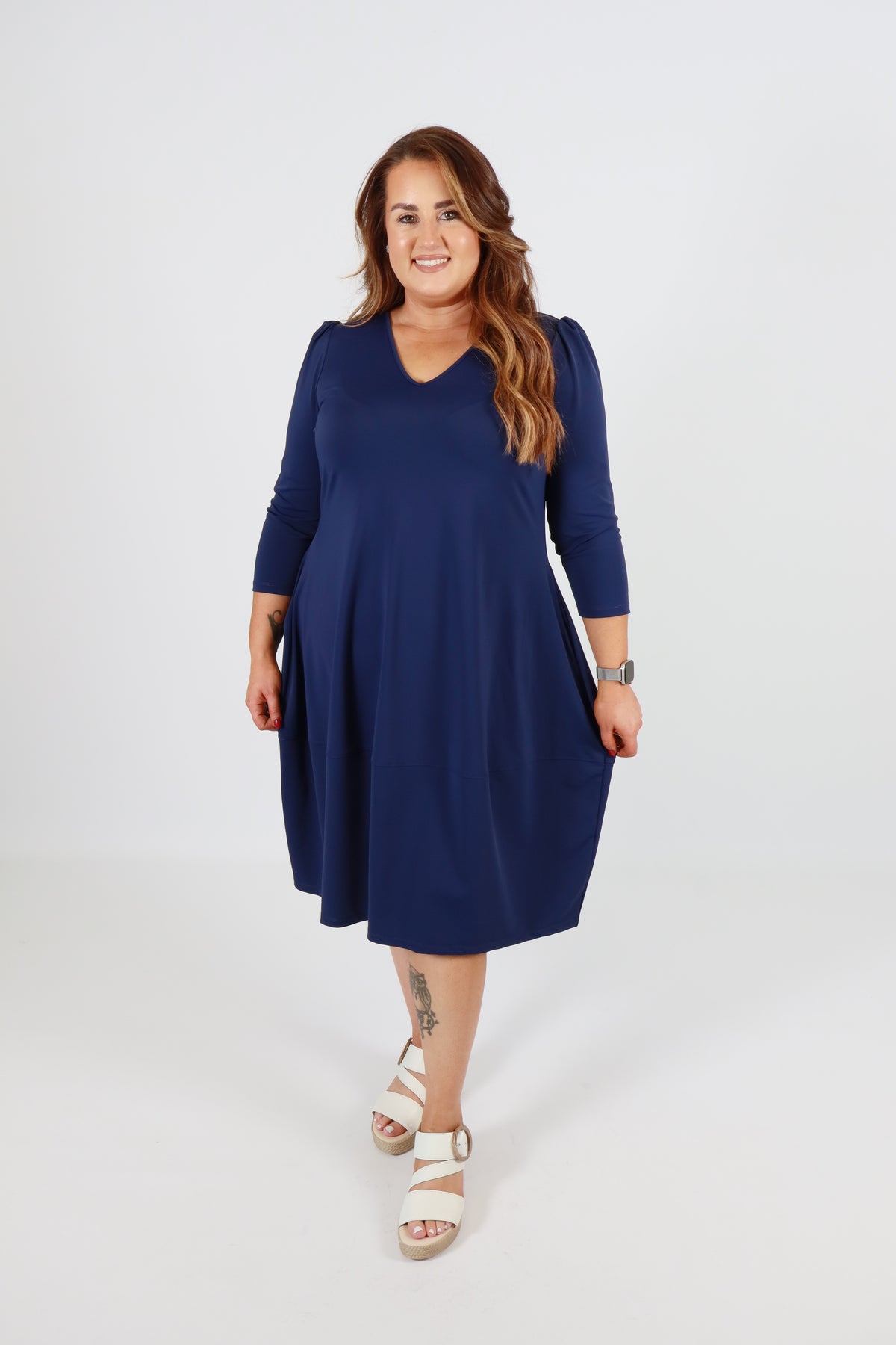 Mellomi Darcy Dress in Navy