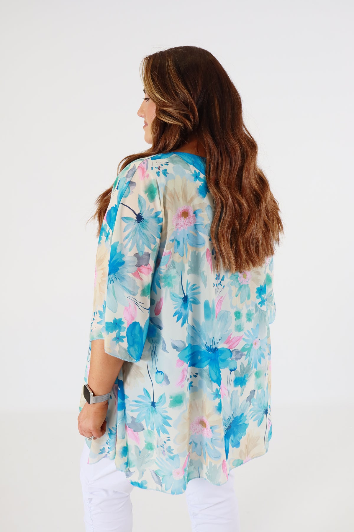 Mia Floral Blouse in Blue