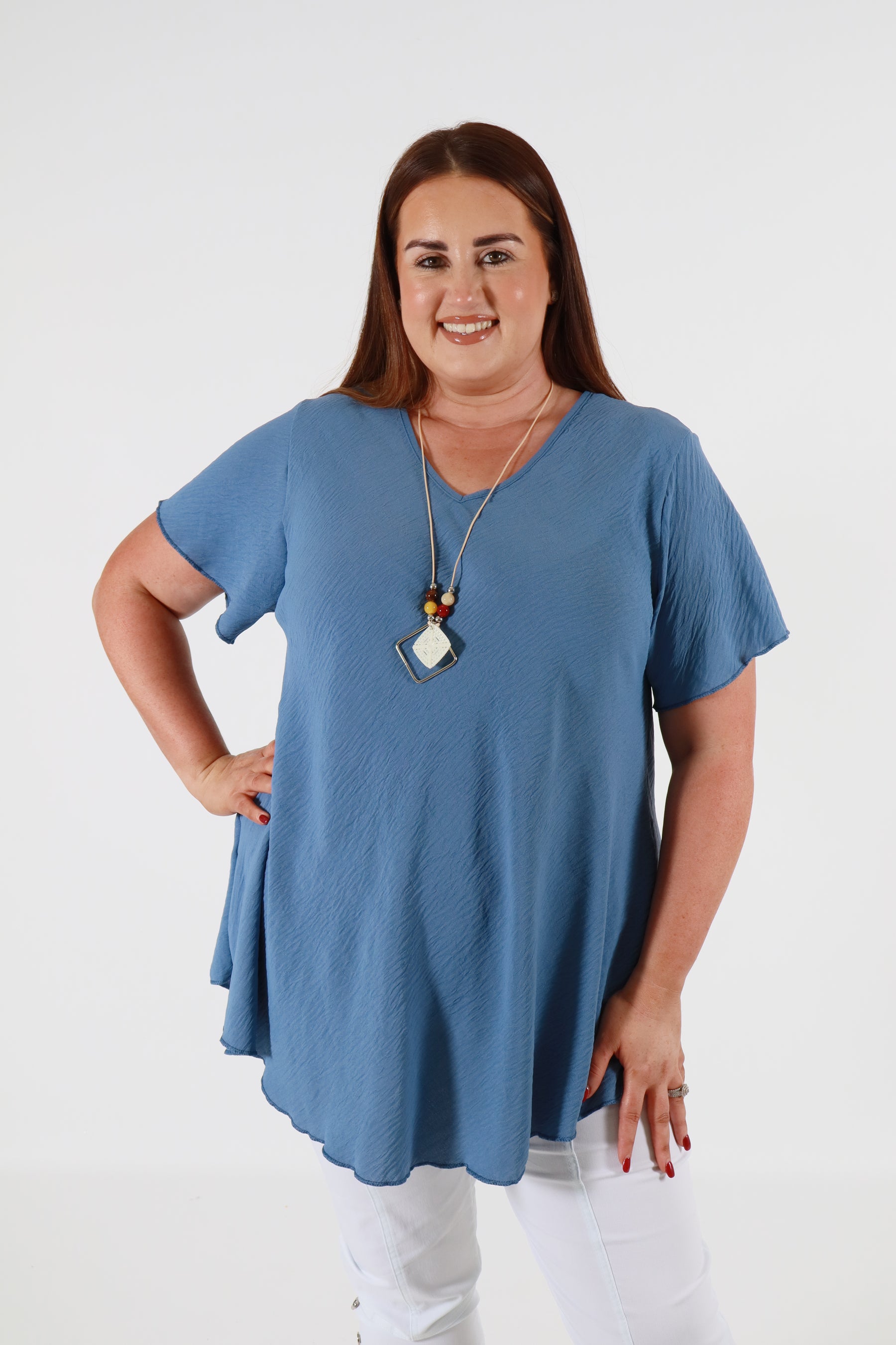 Nina Blouse in Denim Blue