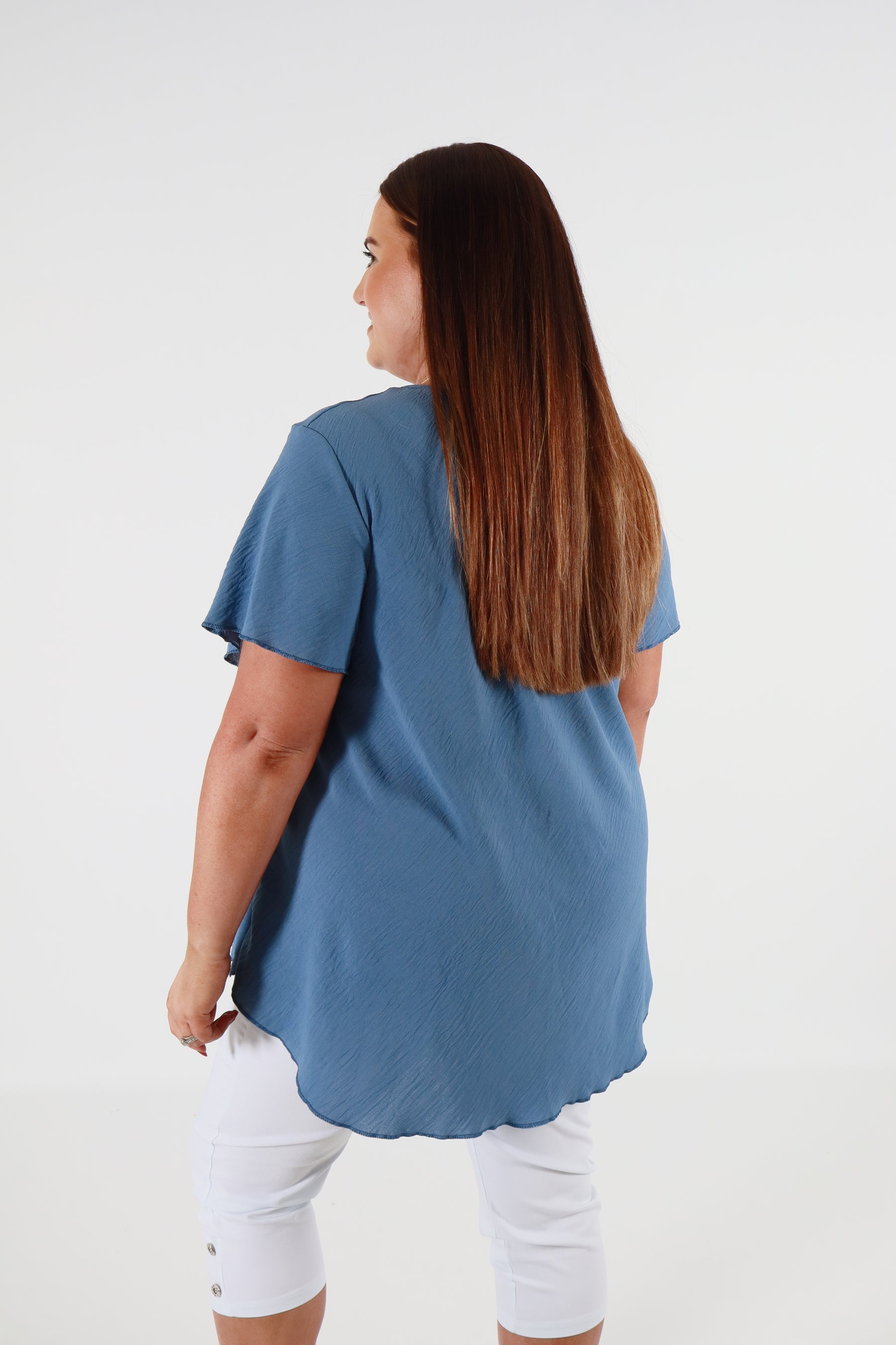 Nina Blouse in Denim Blue
