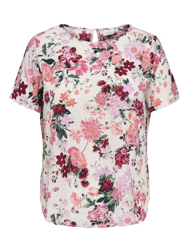 Only Carmakoma Vica Blouse in White Floral