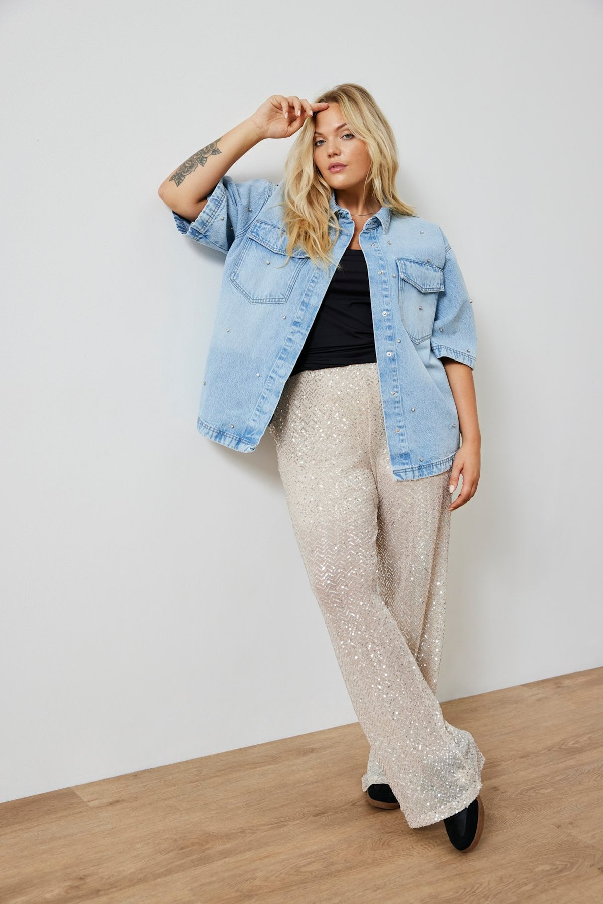 Only Carmakoma Viviana Sequin Trousers