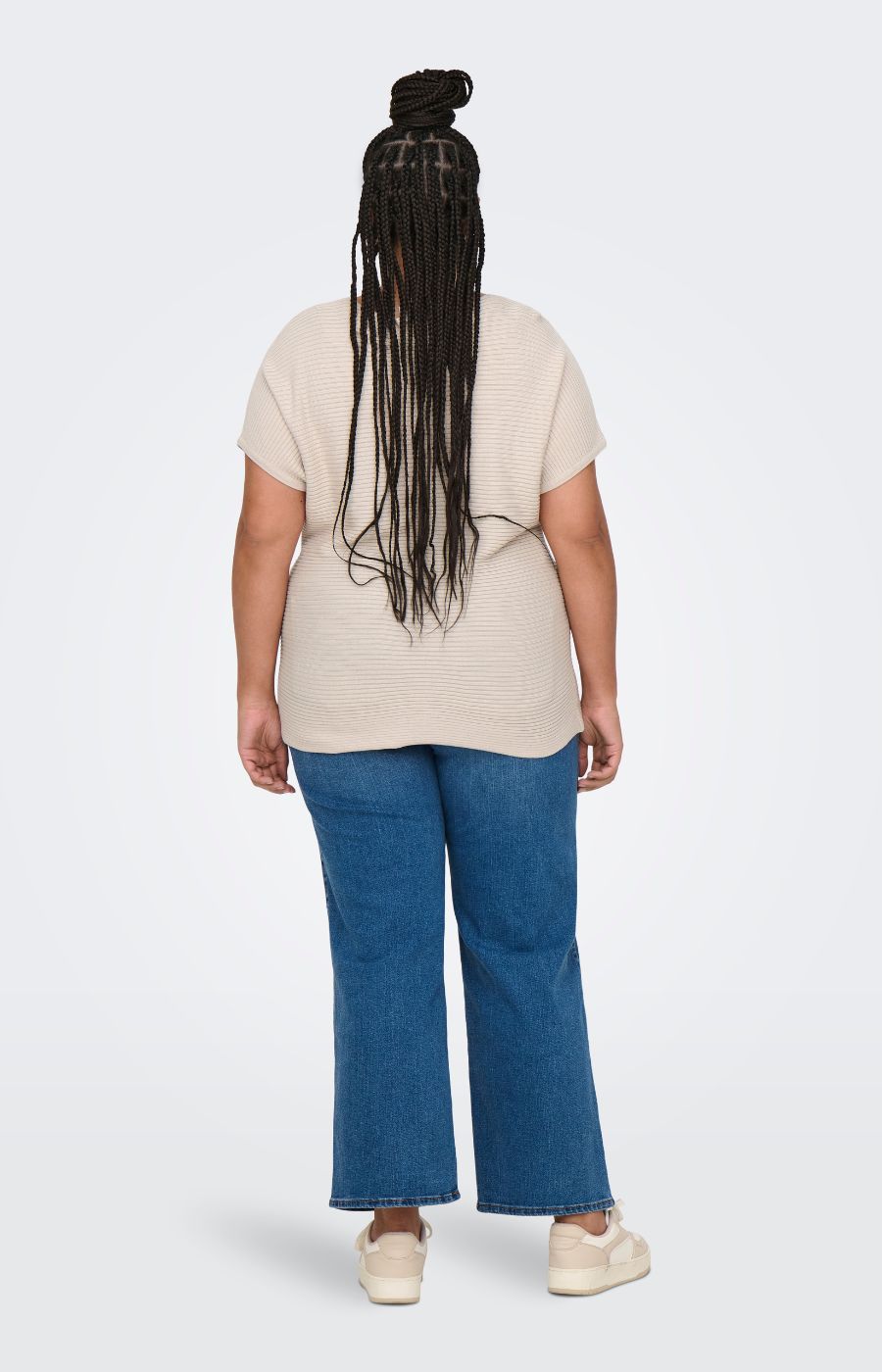 Only Carmakoma Adaline Knit Top in Beige