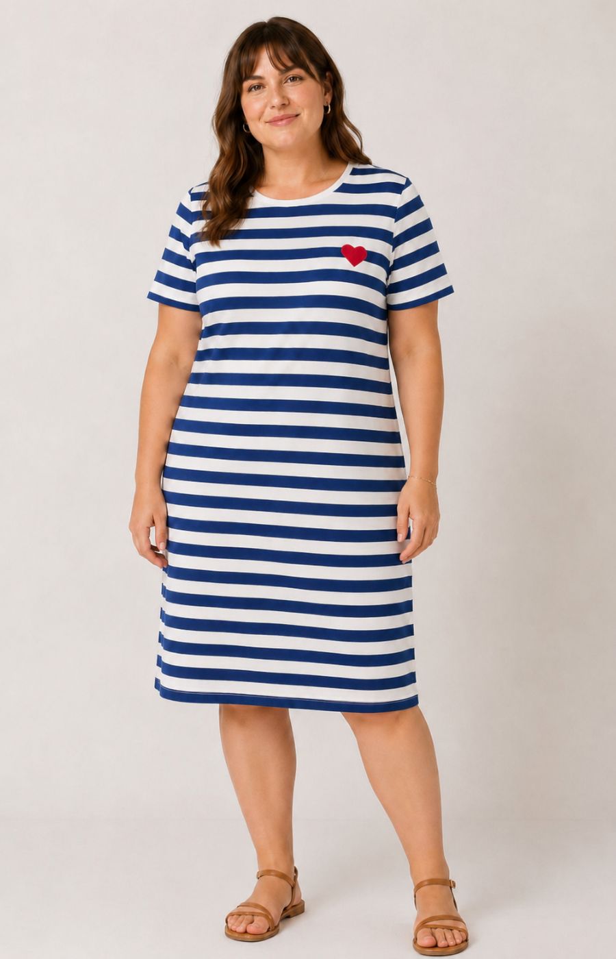 Only Carmakoma Anita Dress in Navy Stripe