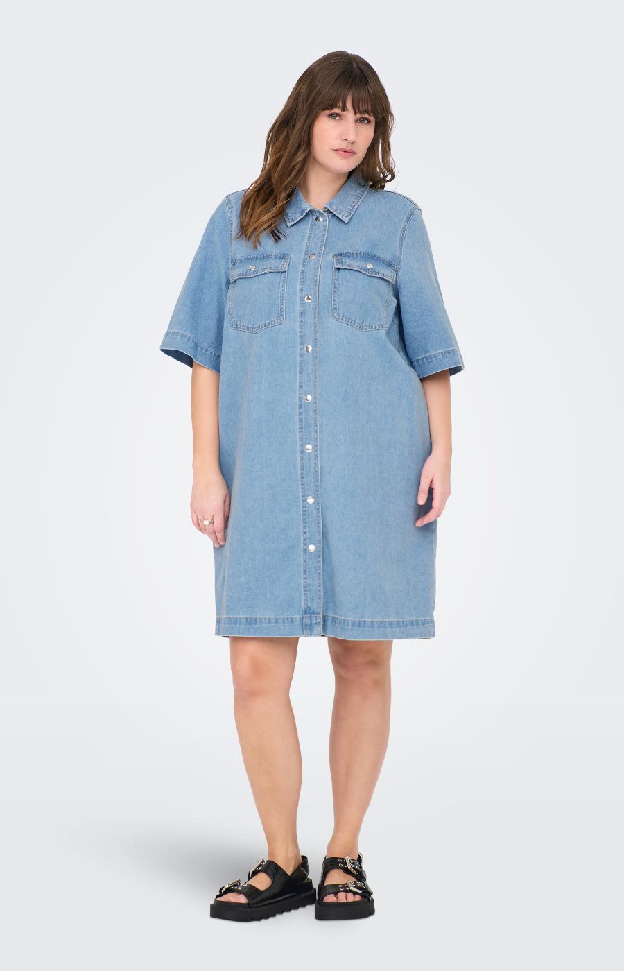 Only Carmakoma Belle Dress in Light Denim
