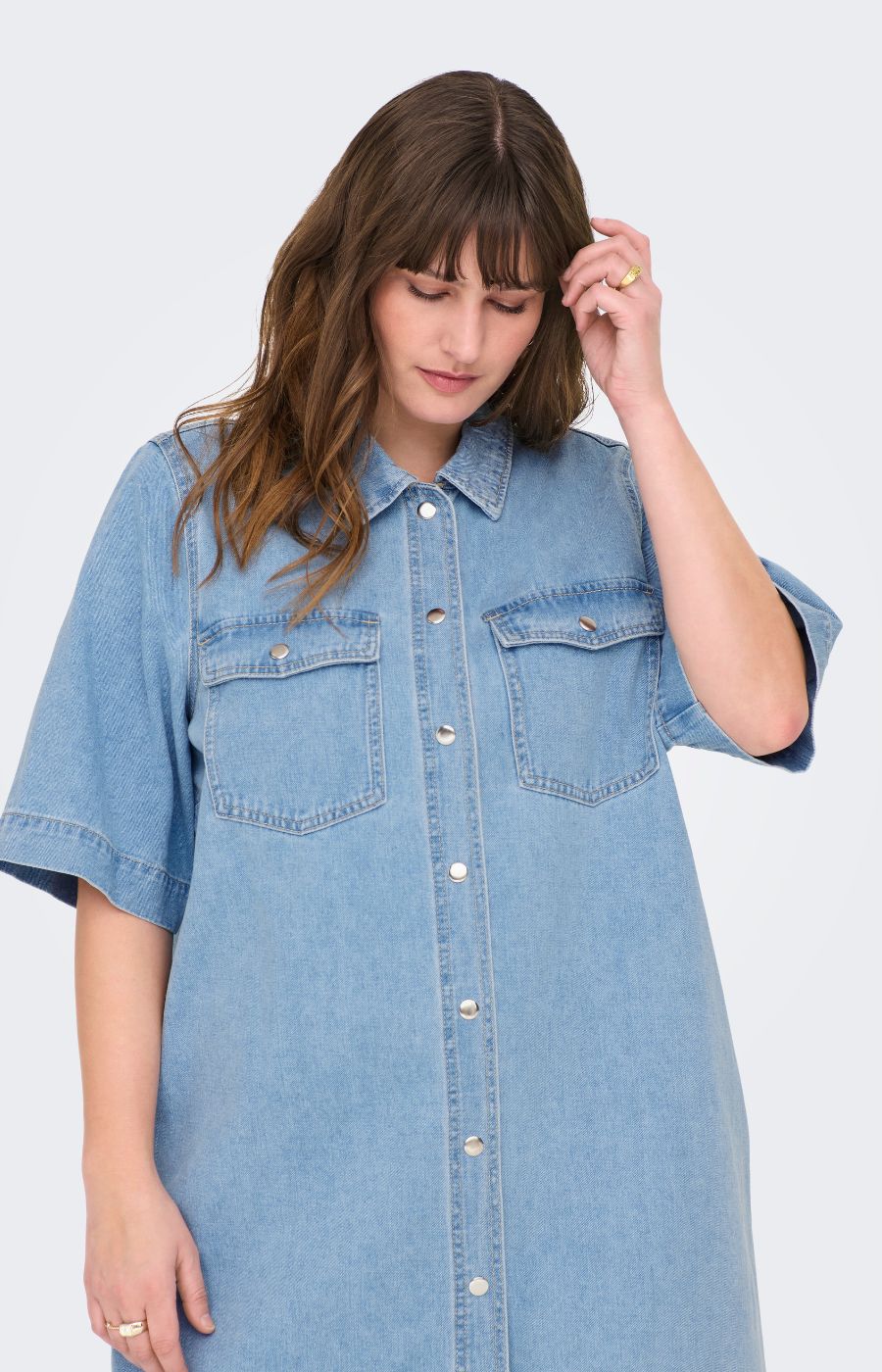 Only Carmakoma Belle Dress in Light Denim