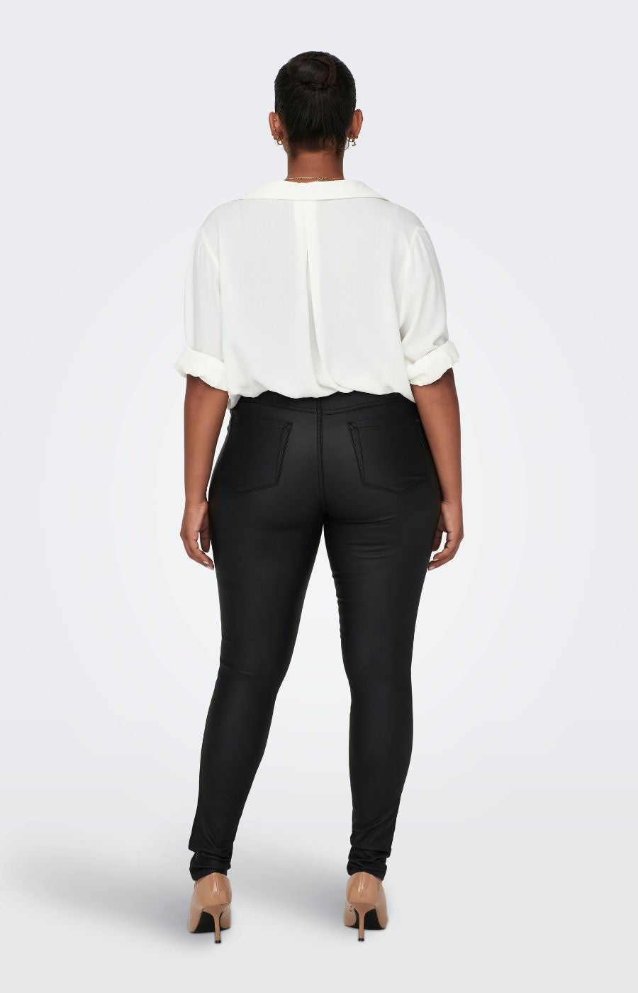 Only Carmakoma Coated Skinny Jean in Black