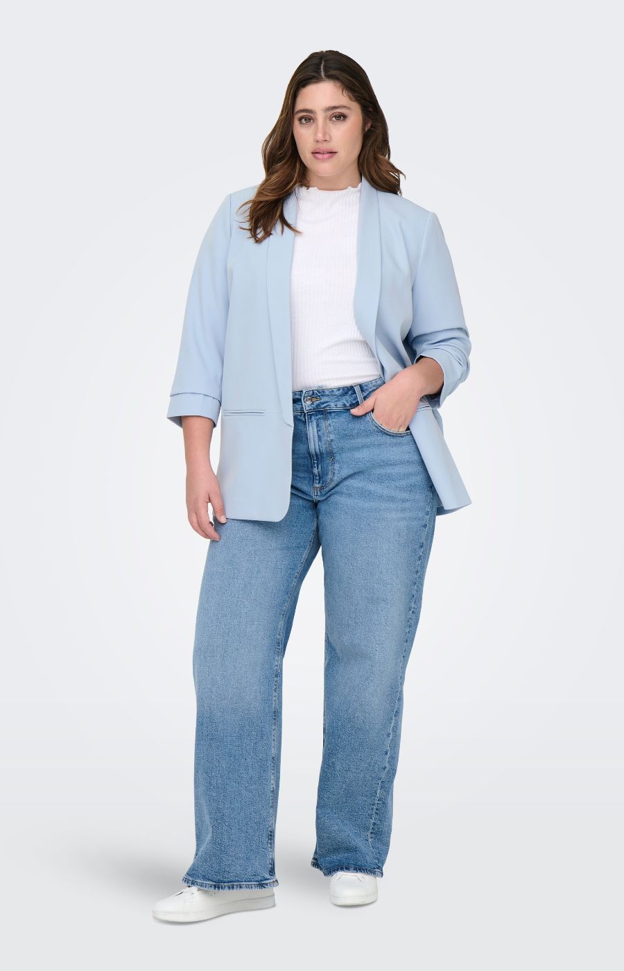 Only Carmakoma Elly Blazer in Light Blue