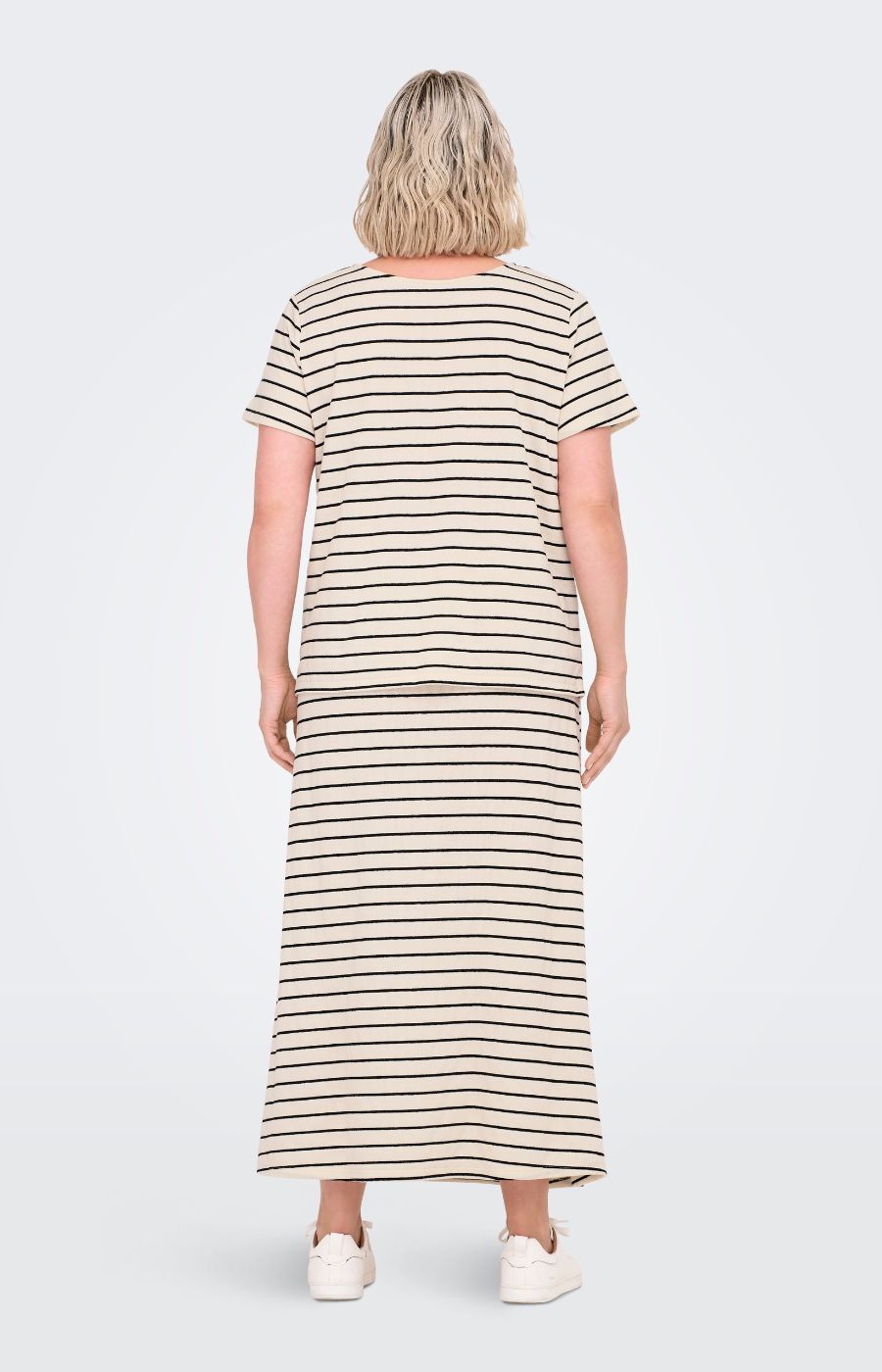 Only Carmakoma Jana Striped Top in Beige